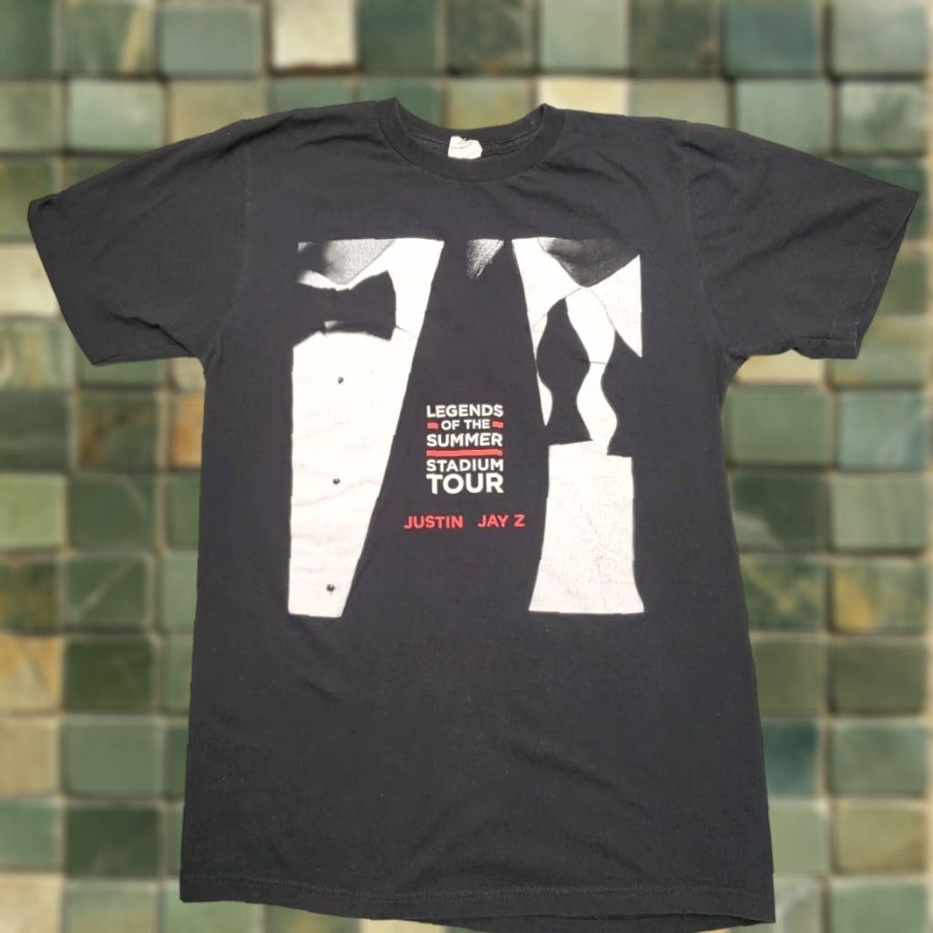 Vintage Justin Jay Z Shirt Mens M Black Legends of Summer Tour 2013 Band Music TEE Size US M / EU 48-50 / 2 - 1 Thumbnail