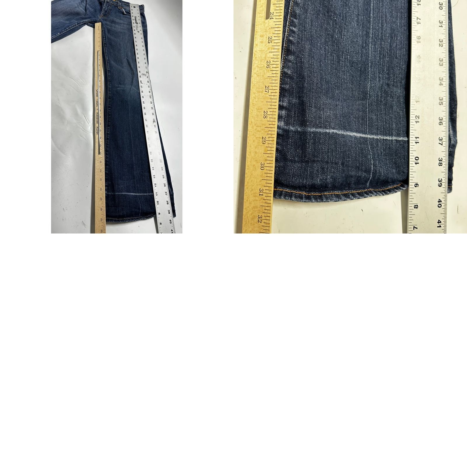 7 For All Mankind 7 For All Mankind Jeans Women Size 29 Flared Denim Dark Blue 5-Pocket Z ip Pockets Y2K DISTRESSED HEM Vintage No Size 29" - 8 Thumbnail