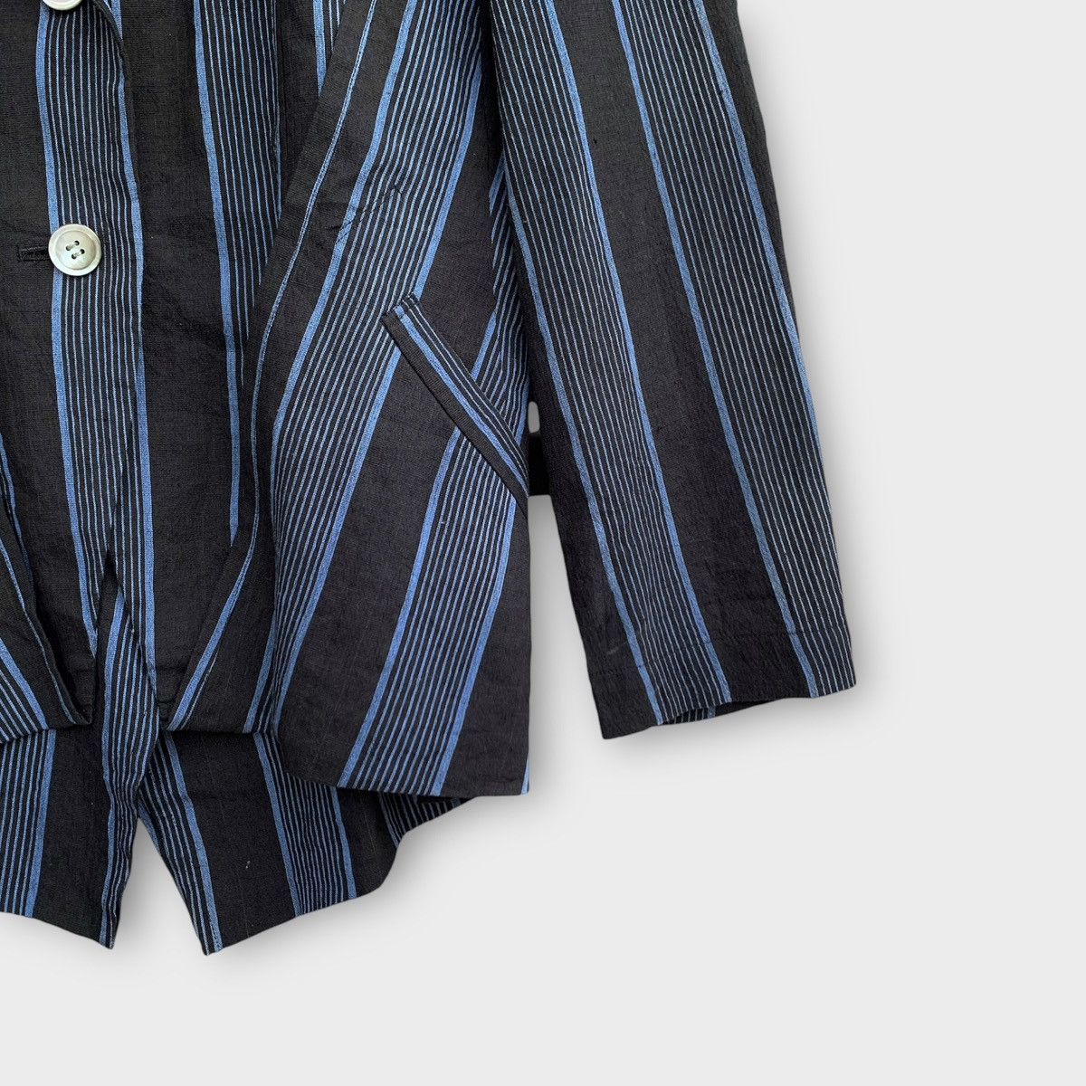 Issey Miyake 80s ISSEY MIYAKE ASYMMETRICAL STRIPED HEMP ARCHIVE WOMENS Size M / US 6-8 / IT 42-44 - 10 Thumbnail