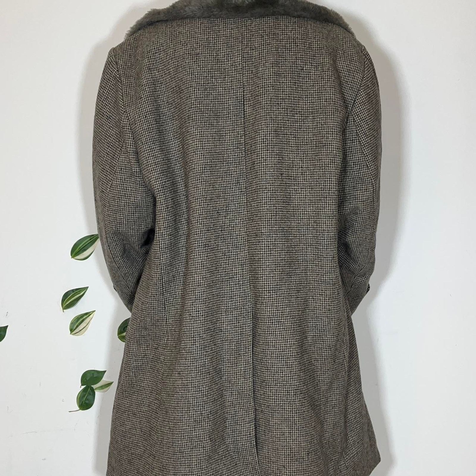 Other Vintage tweed faux fur collared jacket Size L / US 10 / IT 46 - 3 Thumbnail