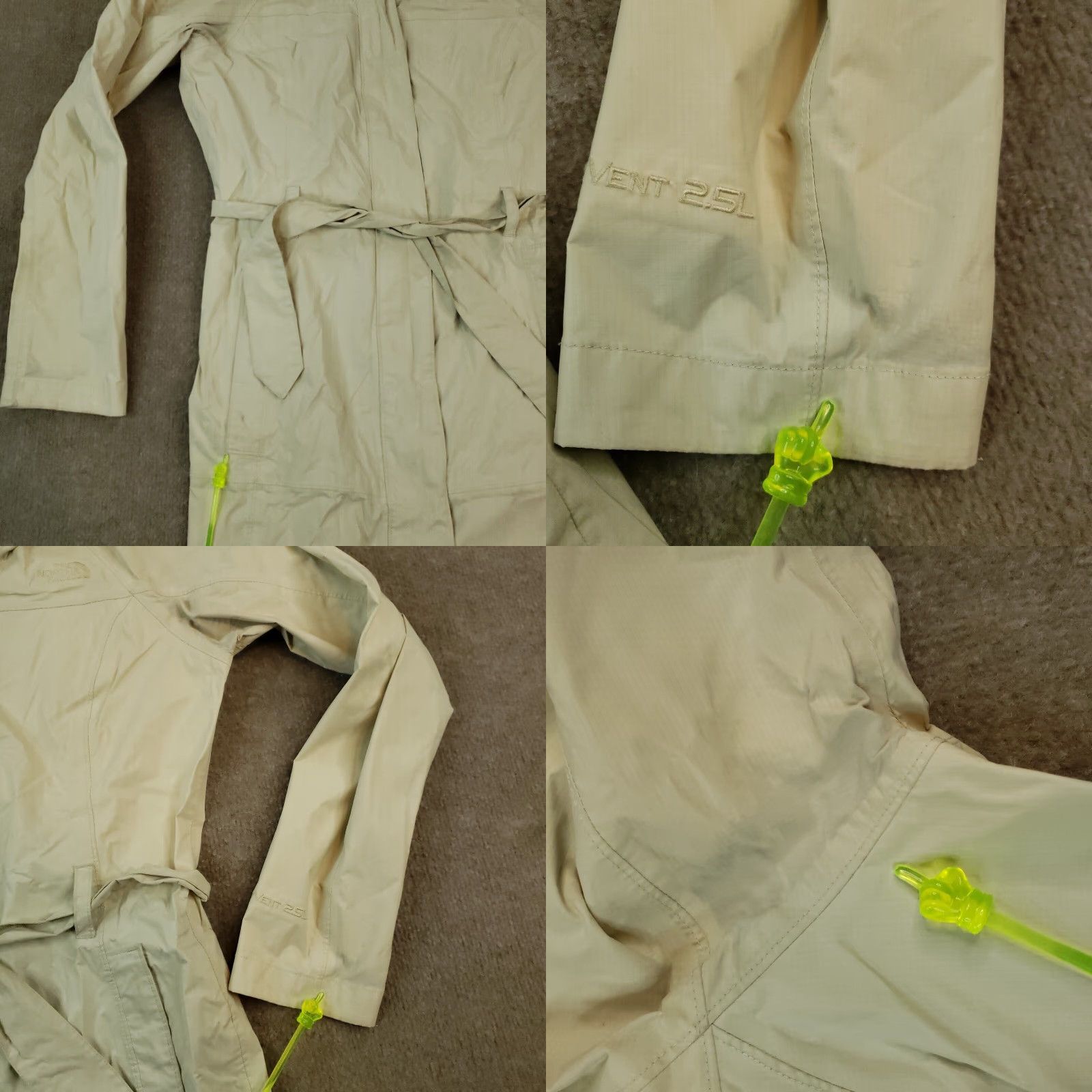 The North Face The North Face Rain Jacket Womens Medium Beige Full Zip Hooded HyVent 2.5L Z Size M / US 6-8 / IT 42-44 - 8 Thumbnail