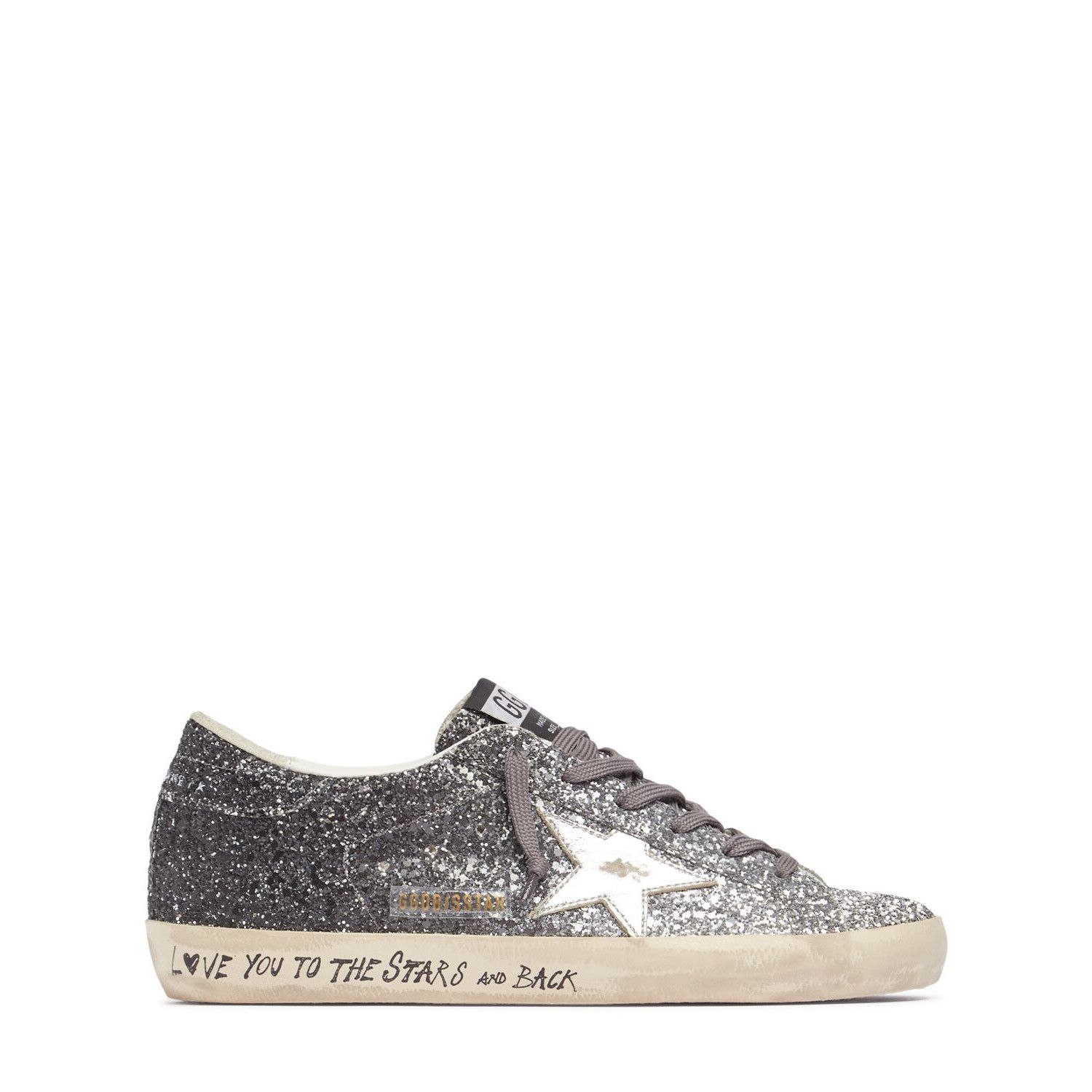 GOLDEN GOOSE Super Star Women's Silver/Black Sneakers New &