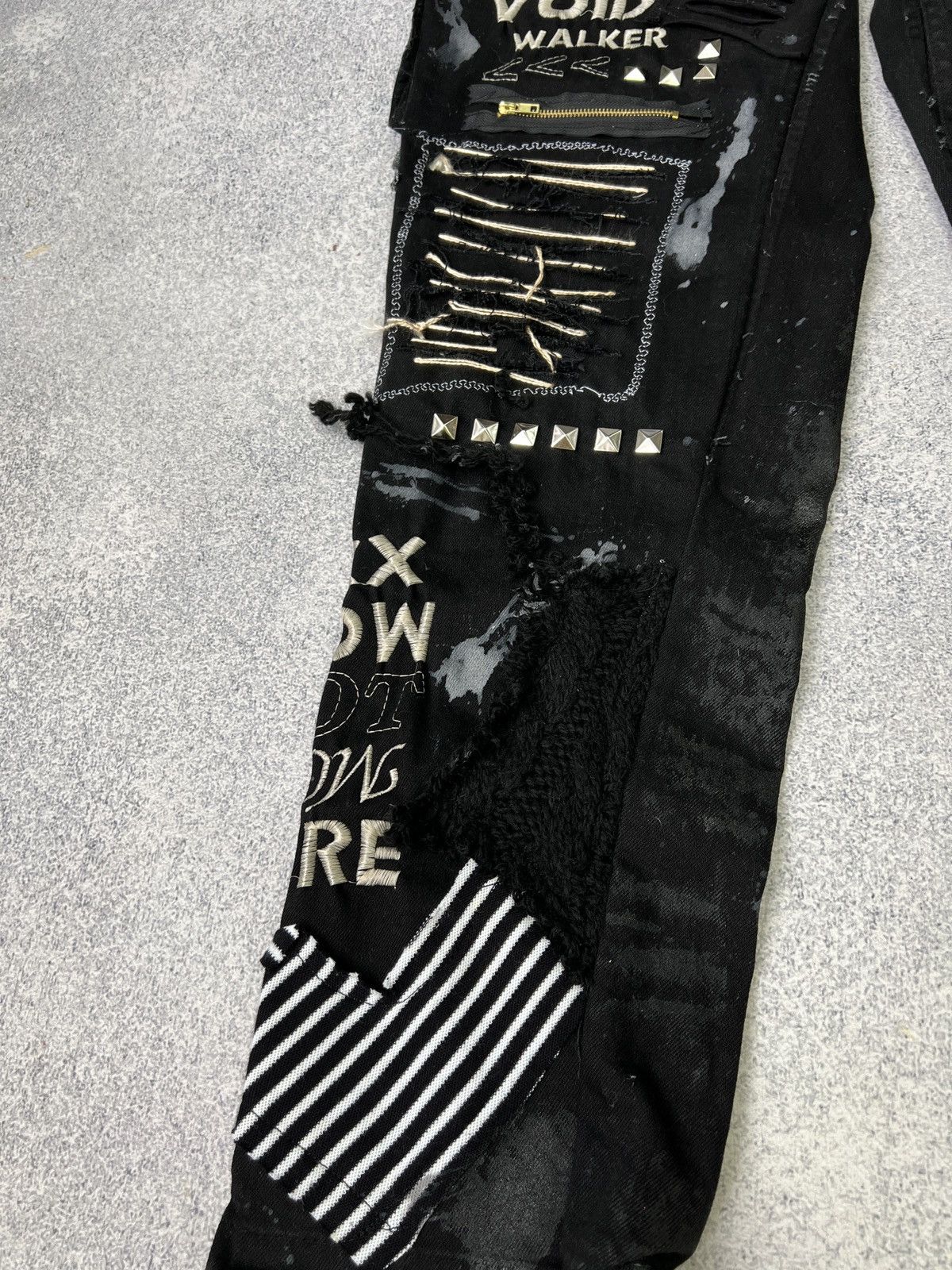 Designer × Japanese Brand × Vintage Vintage punk rock goth emo metal dark ripped crazy jeans Size US 40 / EU 56 - 9 Thumbnail
