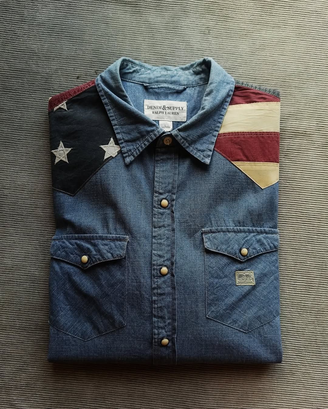 Denim & Supply Ralph Lauren × Designer × Ralph Lauren Denim & Supply RL American Flag Chambray Western Shirt Size US L / EU 52-54 / 3 - 3 Thumbnail