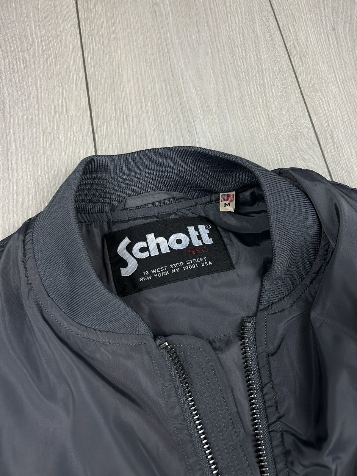 Schott Schott USA Bomber Jacket Size M Grey Size US M / EU 48-50 / 2 - 5 Thumbnail