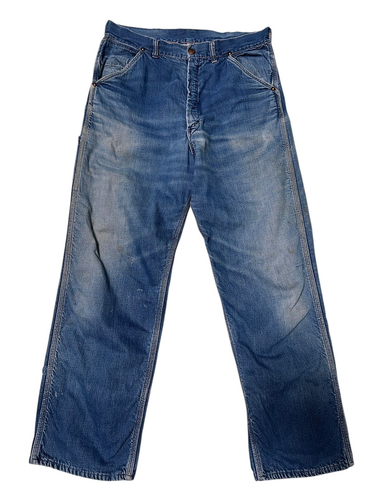 Sears 🔥 60s SEARS CARPENTER DENIM JEANS Size US 32 / EU 48 - 3 Thumbnail