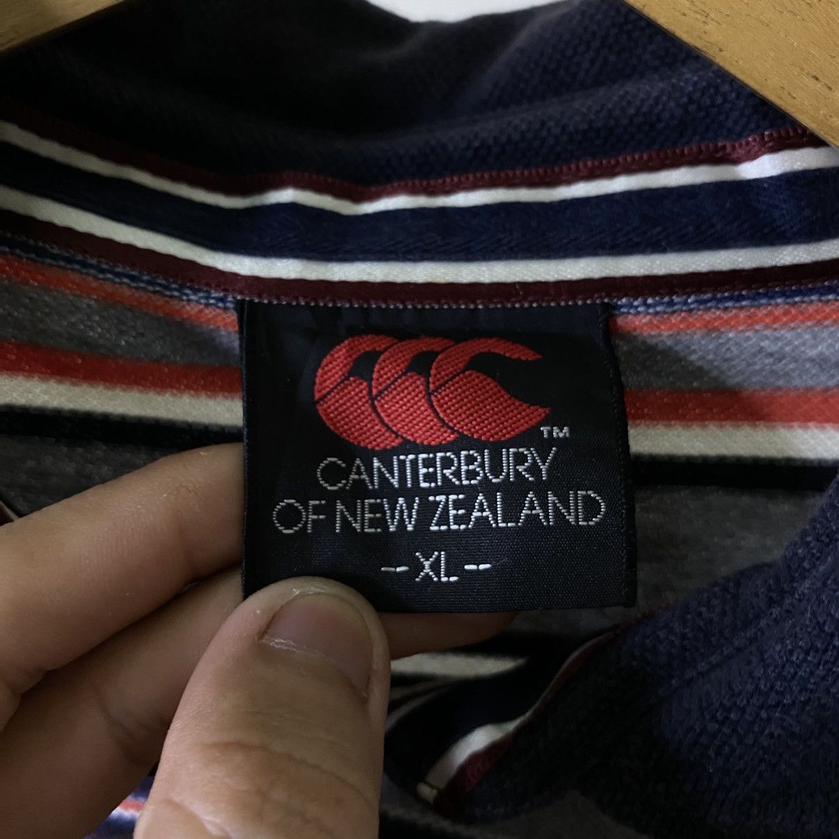 Canterbury of New Zealand Vintage 2000s Canterbury Quarter Zipper Stripes LS Polo Tee Size US XL / EU 56 / 4 - 3 Thumbnail