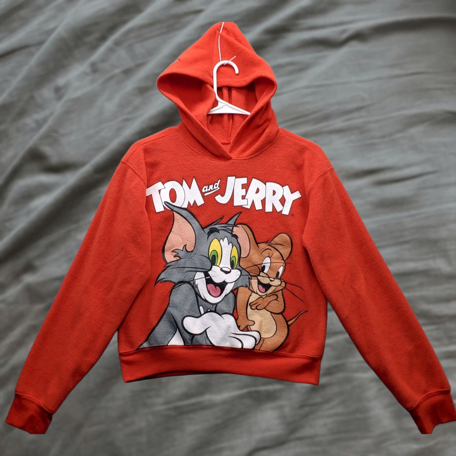 Vintage Tom & Jerry Hoodie Womens Small Red Fleece Graphic Print Raglan Sleeve Pullover Size S / US 4 / IT 40 - 1 Thumbnail