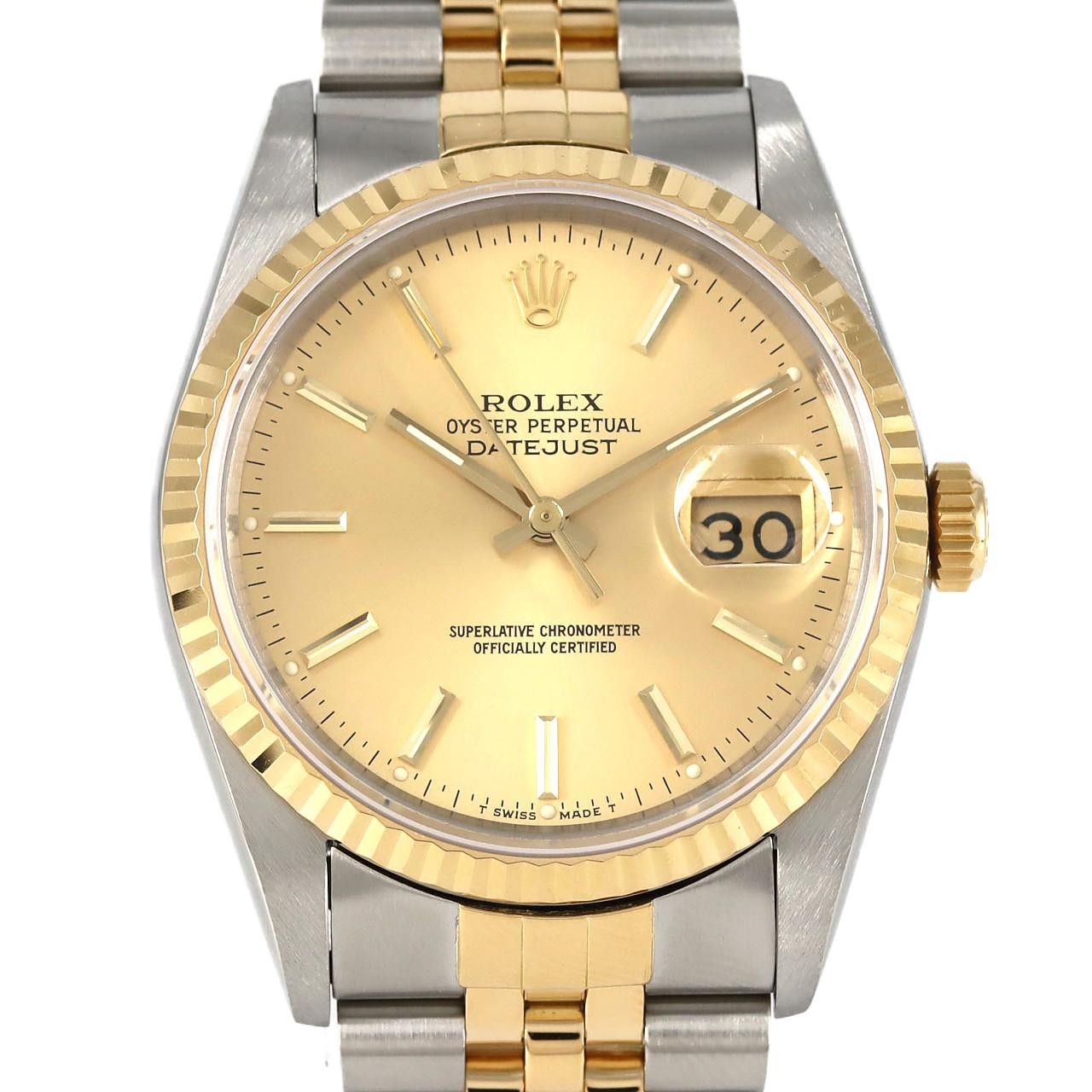 Rolex Rolex Rolex Datejust Stainless Steel Yellow Gold Mens Metal Automatic 16233 DUTY FREE for USA Size ONE SIZE - 1 Thumbnail