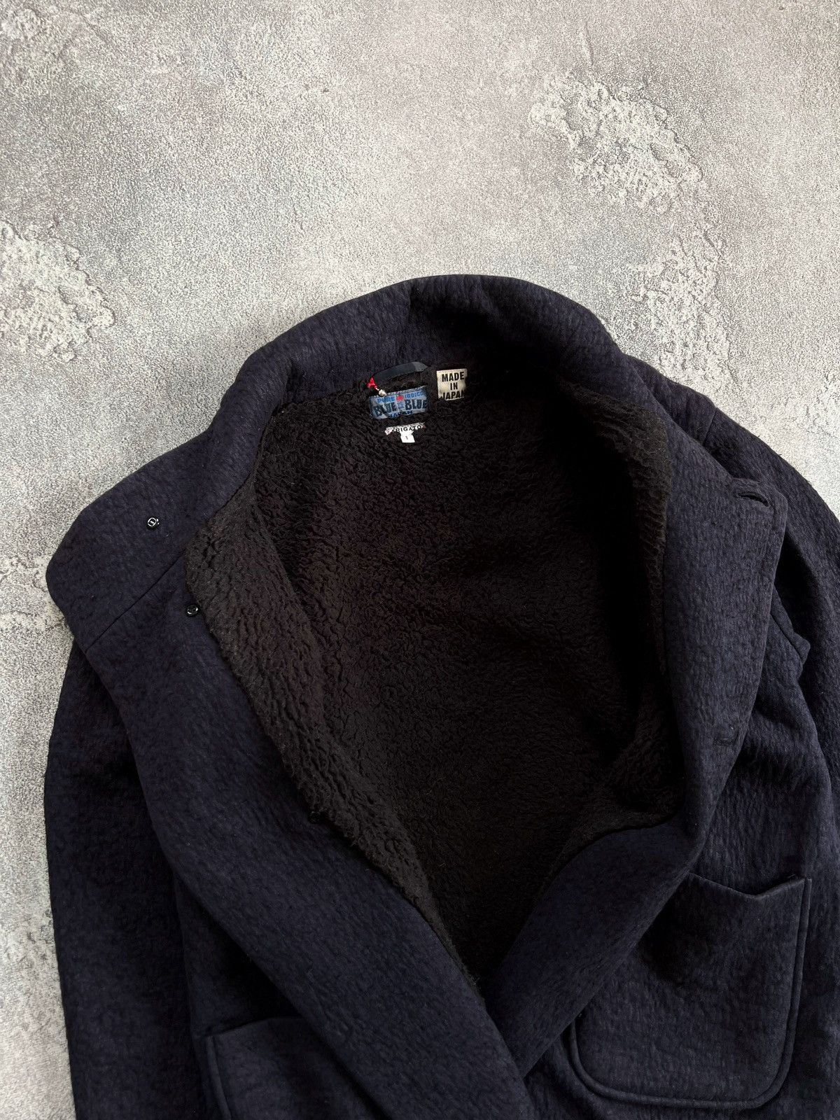 Blue Blue Japan Vintage Blue Blue Japan Wool Button Jacket Boa Lined Coat Size US S / EU 44-46 / 1 - 4 Thumbnail