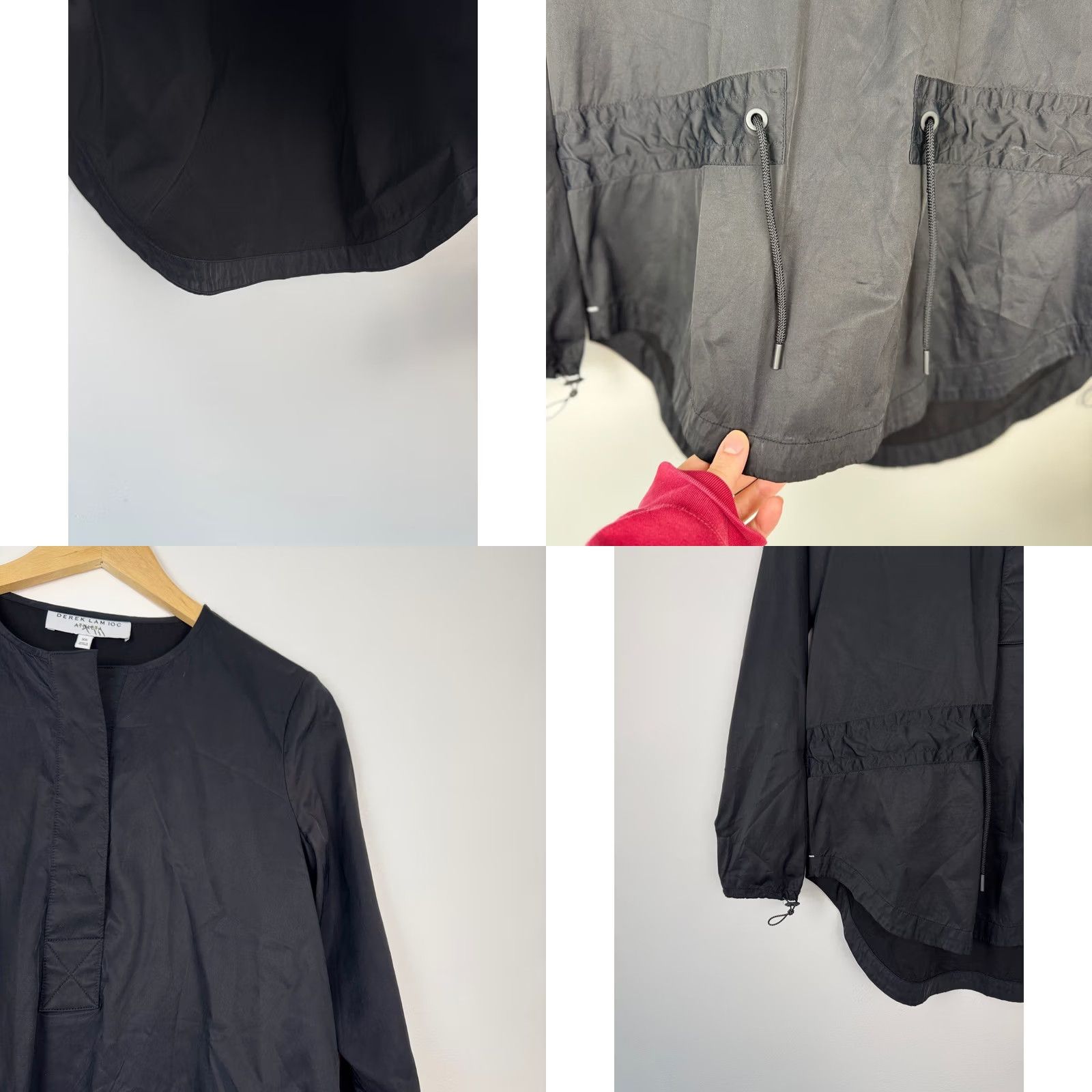 Vintage Derek Lam 10C Athleta Black Top XS Drawstring Waist Long Sleeve Athleisure Size XS / US 0-2 / IT 36-38 - 9 Thumbnail
