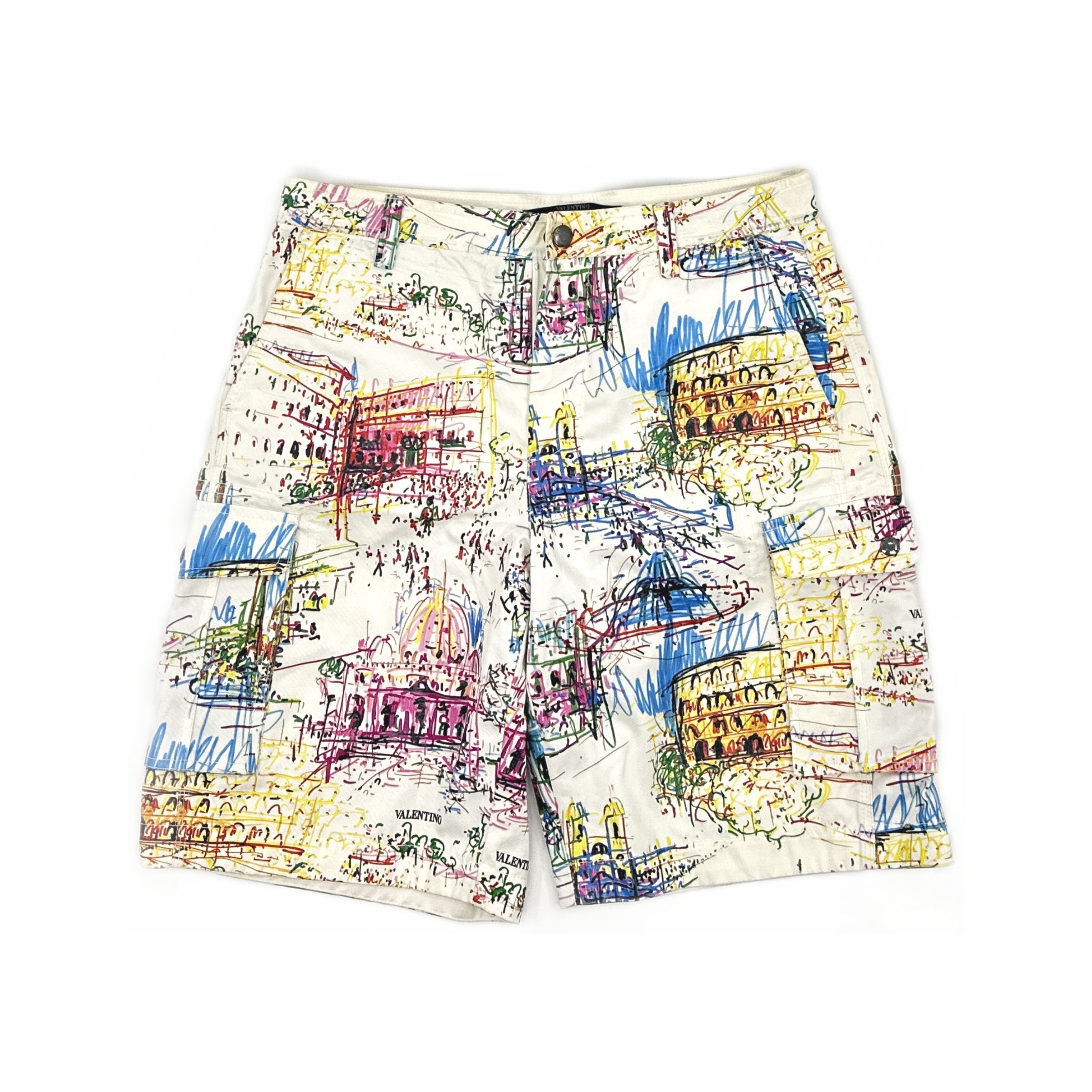 Valentino Valentino Architectural Print Cargo Shorts Size 32 Size US 32 / EU 48 - 1 Thumbnail