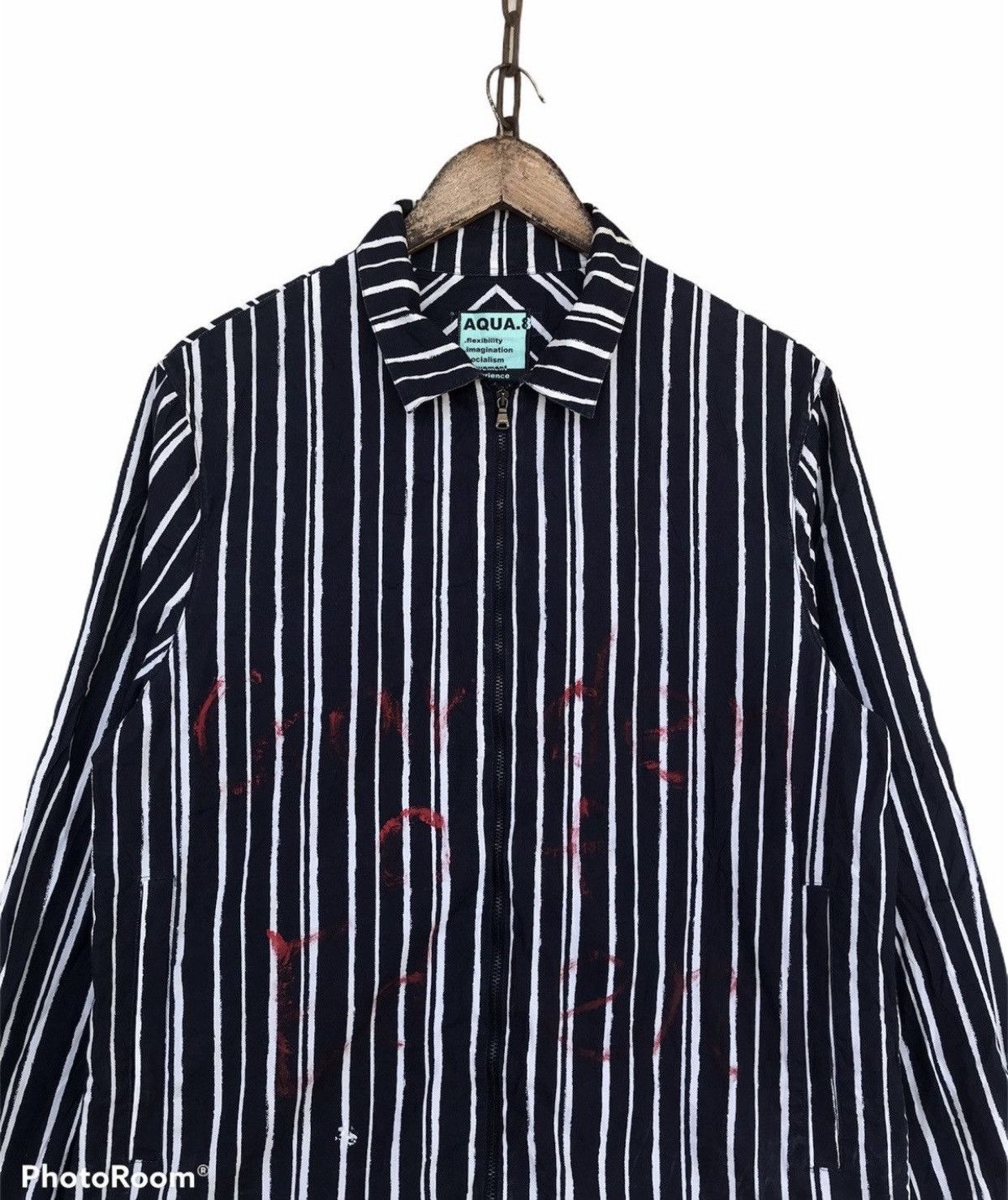 Zara Zara Aqua8 Custom Made Stripe Zipper Jacket Size US M / EU 48-50 / 2 - 4 Thumbnail