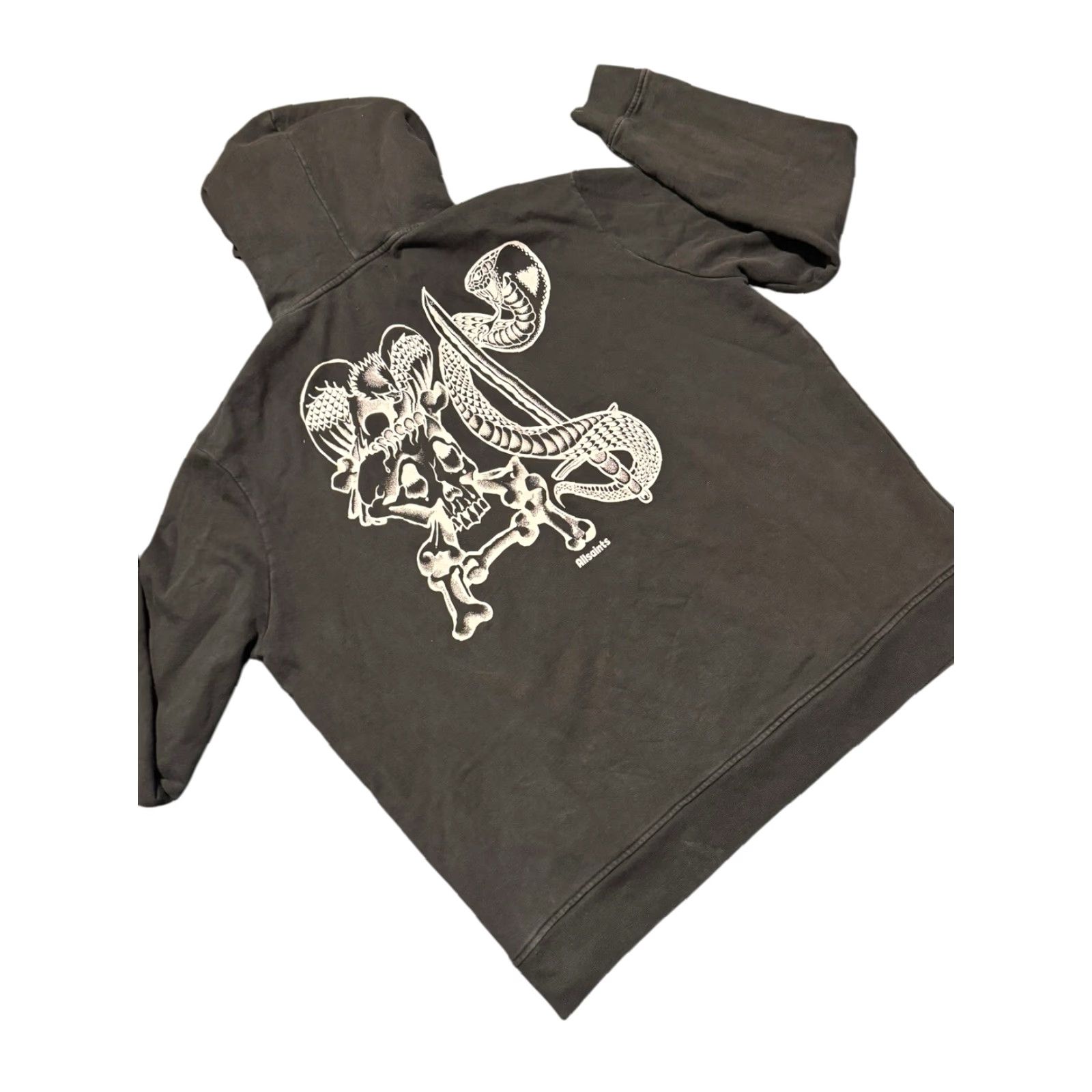 Allsaints AllSaints Hoodie Mens Black Saberattler Graphic Hooded Pullover L Large Sweatshirt - Logo Size US L / EU 52-54 / 3 - 7 Thumbnail