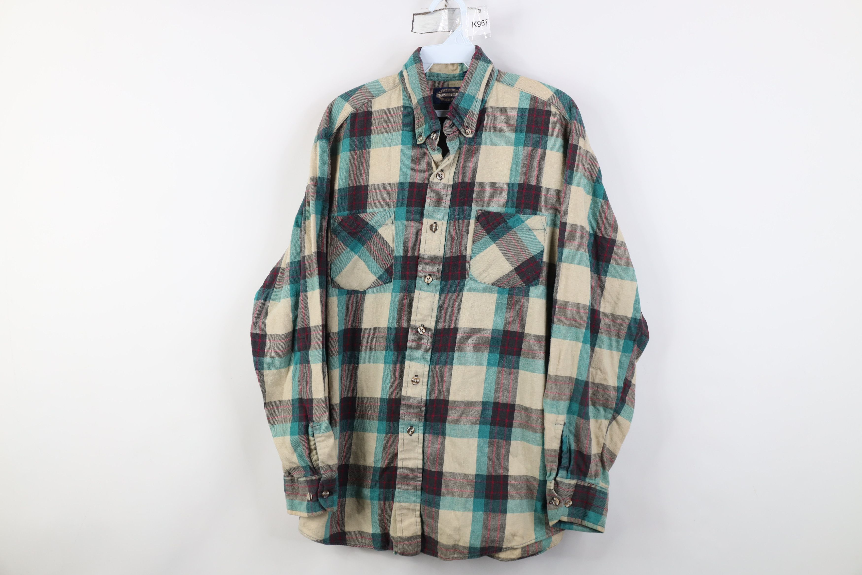 Vintage Vintage 90s Streetwear Flannel Collared Button Down Shirt Size US L / EU 52-54 / 3 - 1 Thumbnail
