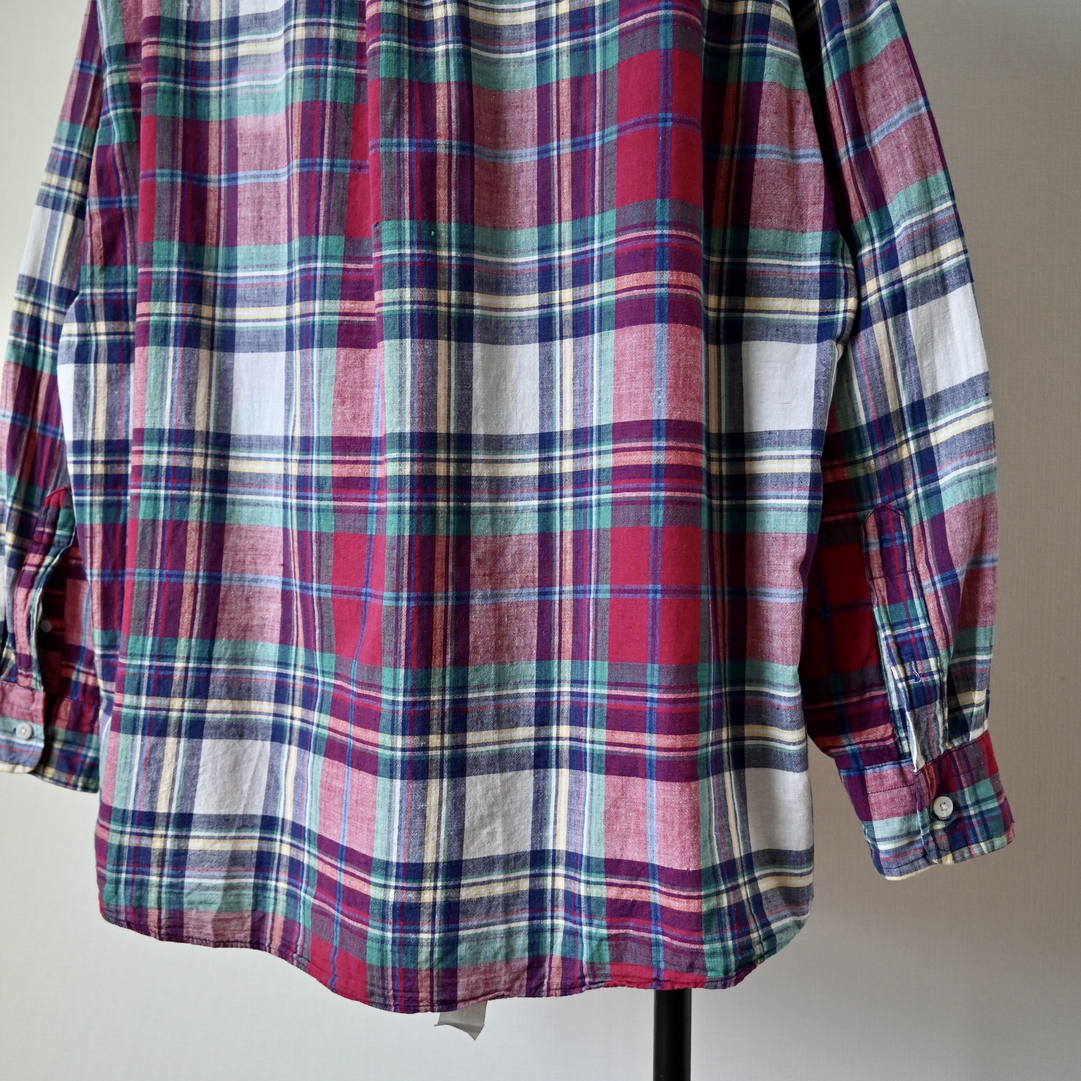Vintage VTG 1990s Flying Scotsman India madras BD shirt Size US L / EU 52-54 / 3 - 5 Thumbnail