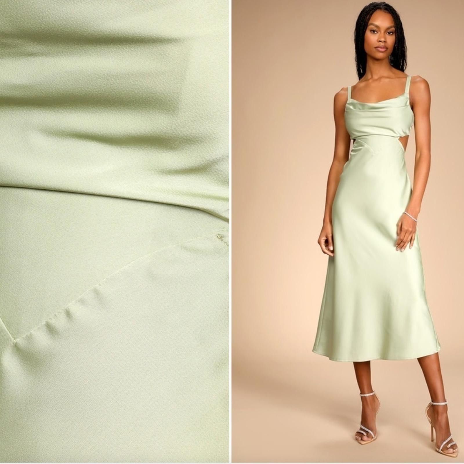Lulus LULU's Prom Wedding Bridesmaid Sexy Satin Elegant Midi Size XS / US 0-2 / IT 36-38 - 3 Thumbnail