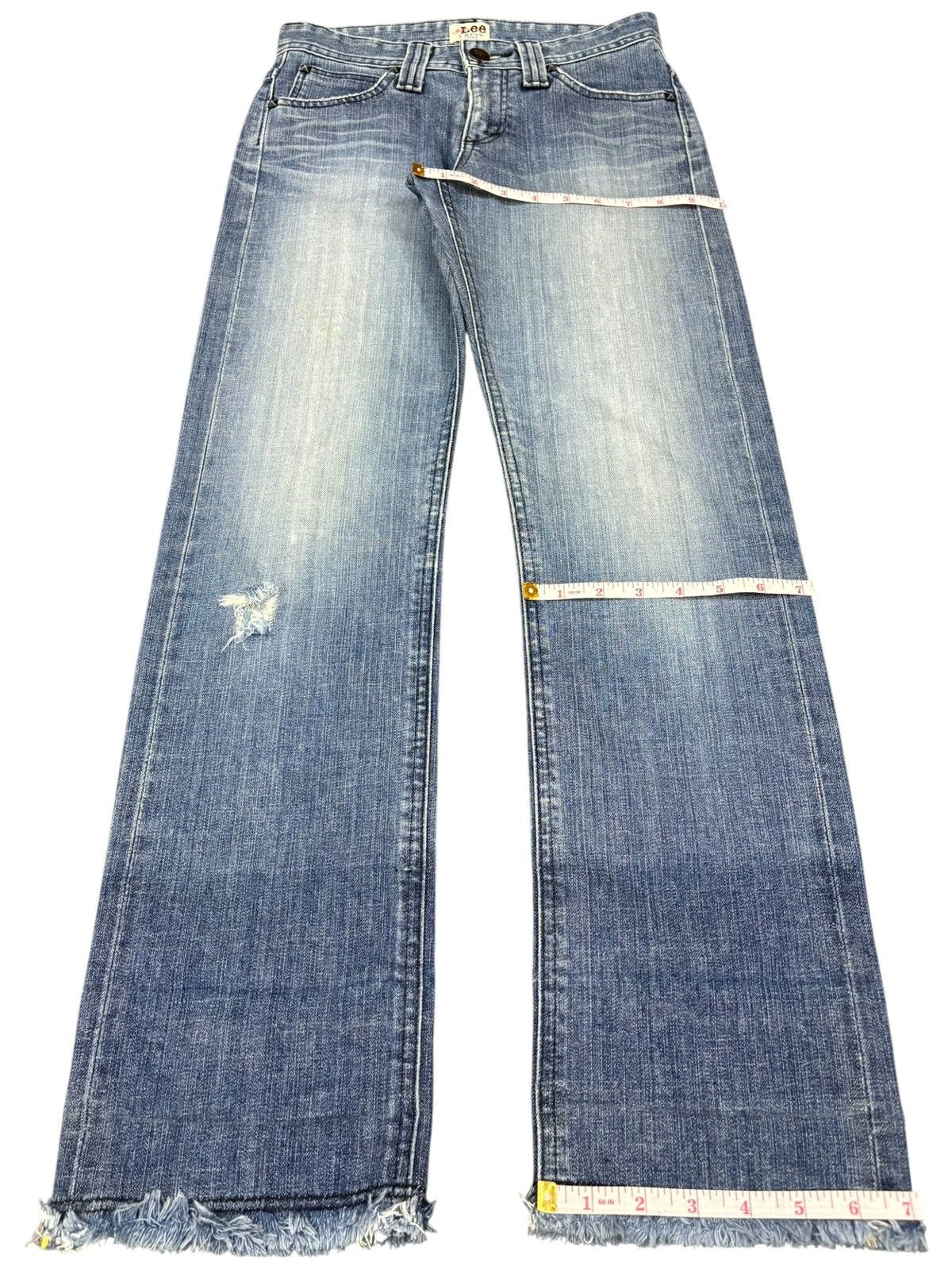 Lee Vintage Lee Lapis Selvedge Distressed Jeans Size US 27 - 15 Thumbnail
