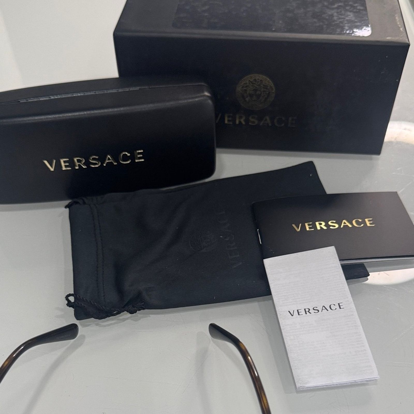 Versace Versace Women’s Gold Frame Sunglasses with Mirror Lenses Size ONE SIZE - 2 Thumbnail