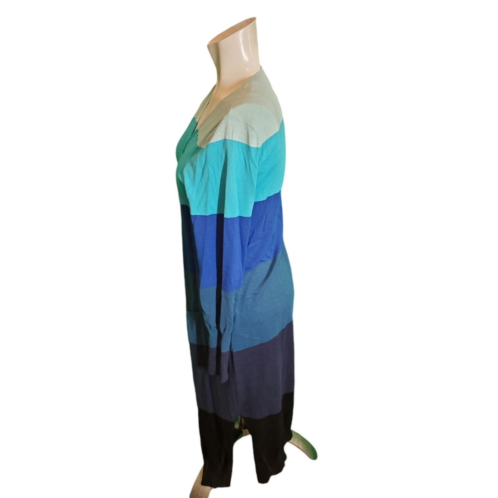 Other Wispr by Brodie Ocean Color Block Cardigan Cotton Silk Duste Size S / US 4 / IT 40 - 3 Thumbnail