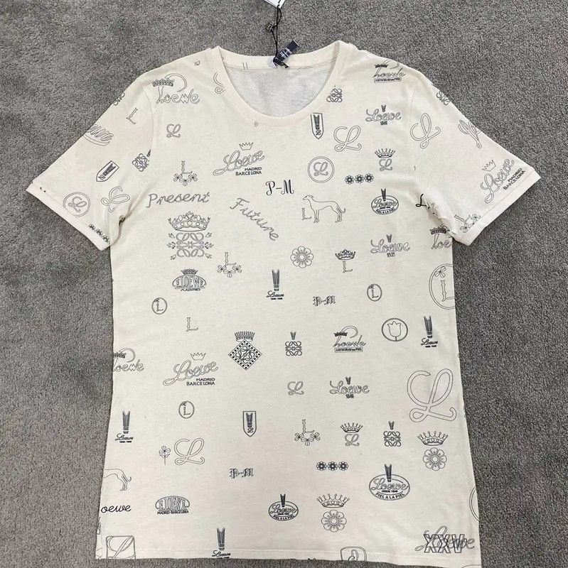 Loewe Summer Cream Cotton Short Sleeve T-Shirt 0089