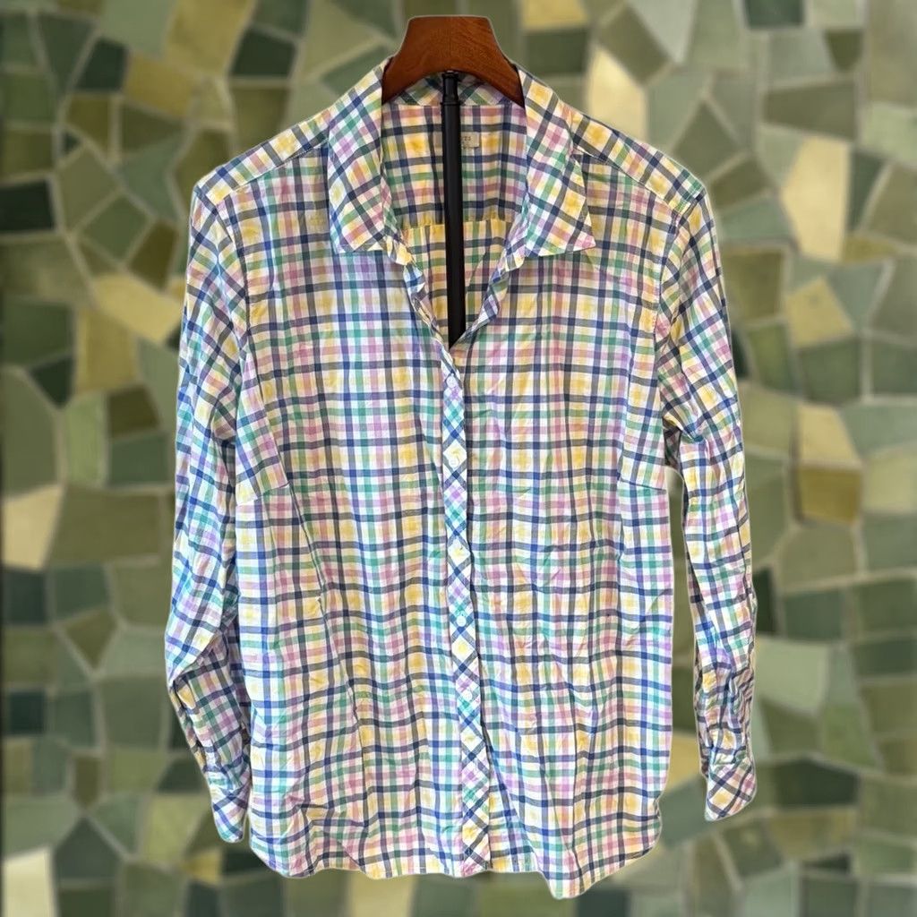 Talbots Talbots Plus Womens Multicolor Gingham Plaid Cotton Button Down Shirt 2XL Spring Size XXL / US 16-18 / IT 52-54 - 1 Thumbnail