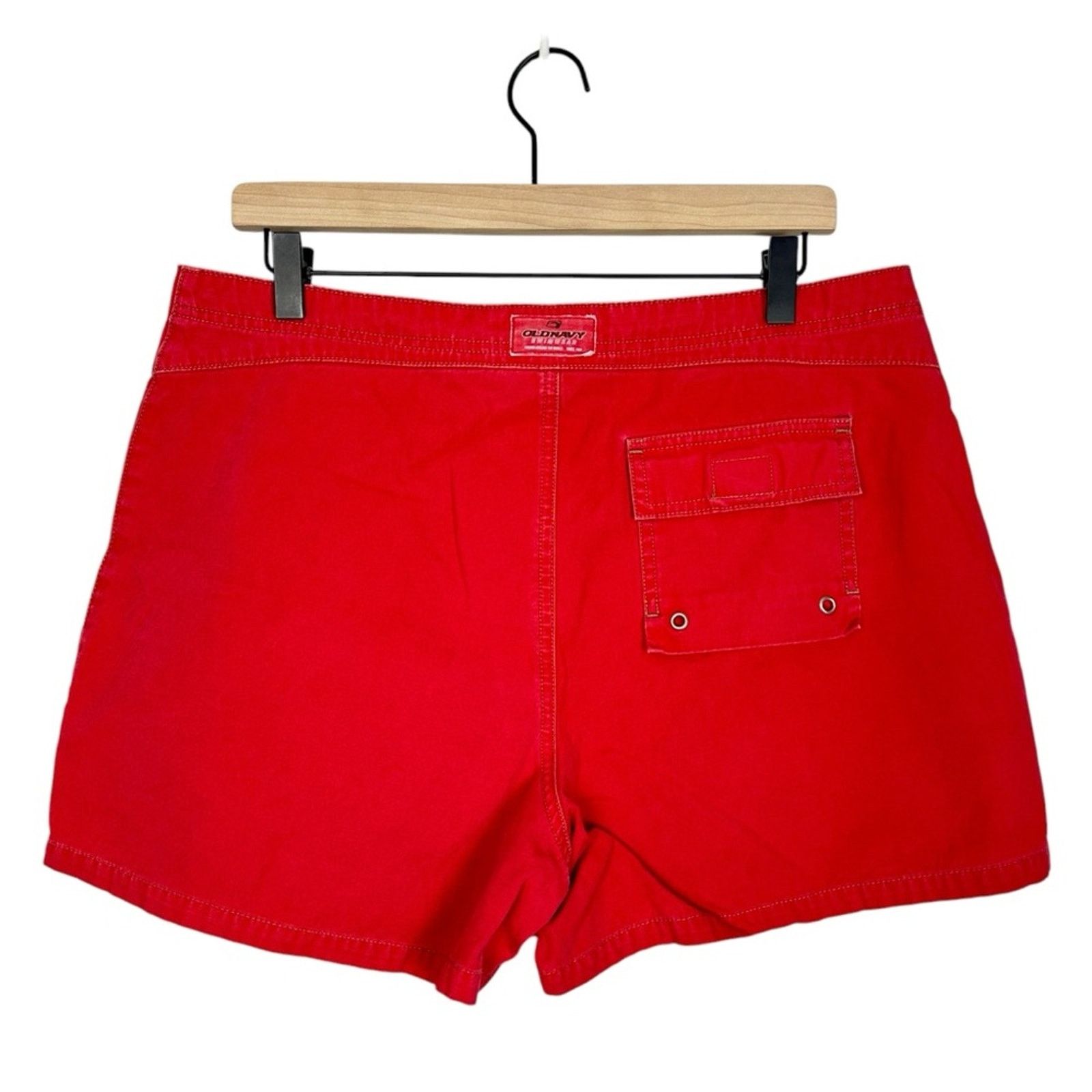 Old Navy Y2K Old Navy Vibrant Red Swimwear Shorts 100% cotton Size 14 Size 36" / US 14 / IT 50 - 2 Thumbnail
