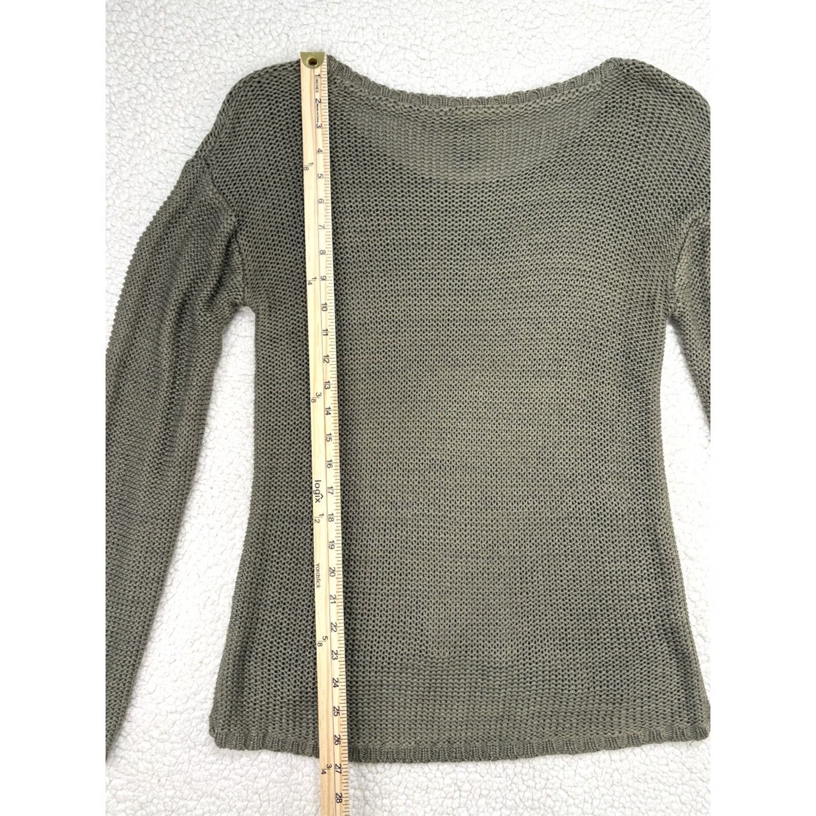 Olive Quinn Womens Knit Sweater Zipper Details Olive Green Round Neck L Regular Size L / US 10 / IT 46 - 7 Thumbnail