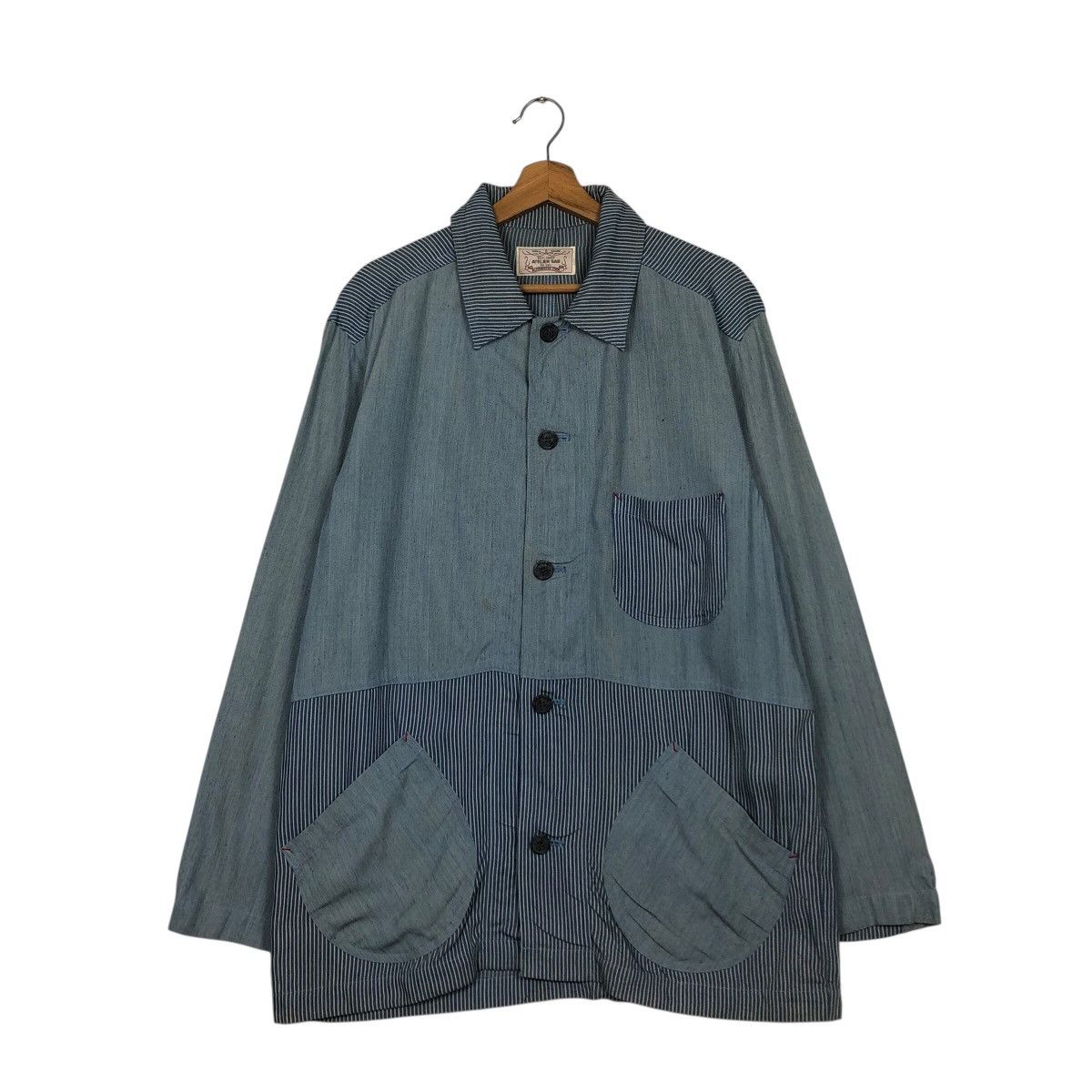 Japanese Brand Atelier SAB Multi-Stripe Work Jacket Hickory Issey Miyake Size US M / EU 48-50 / 2 - 2 Thumbnail