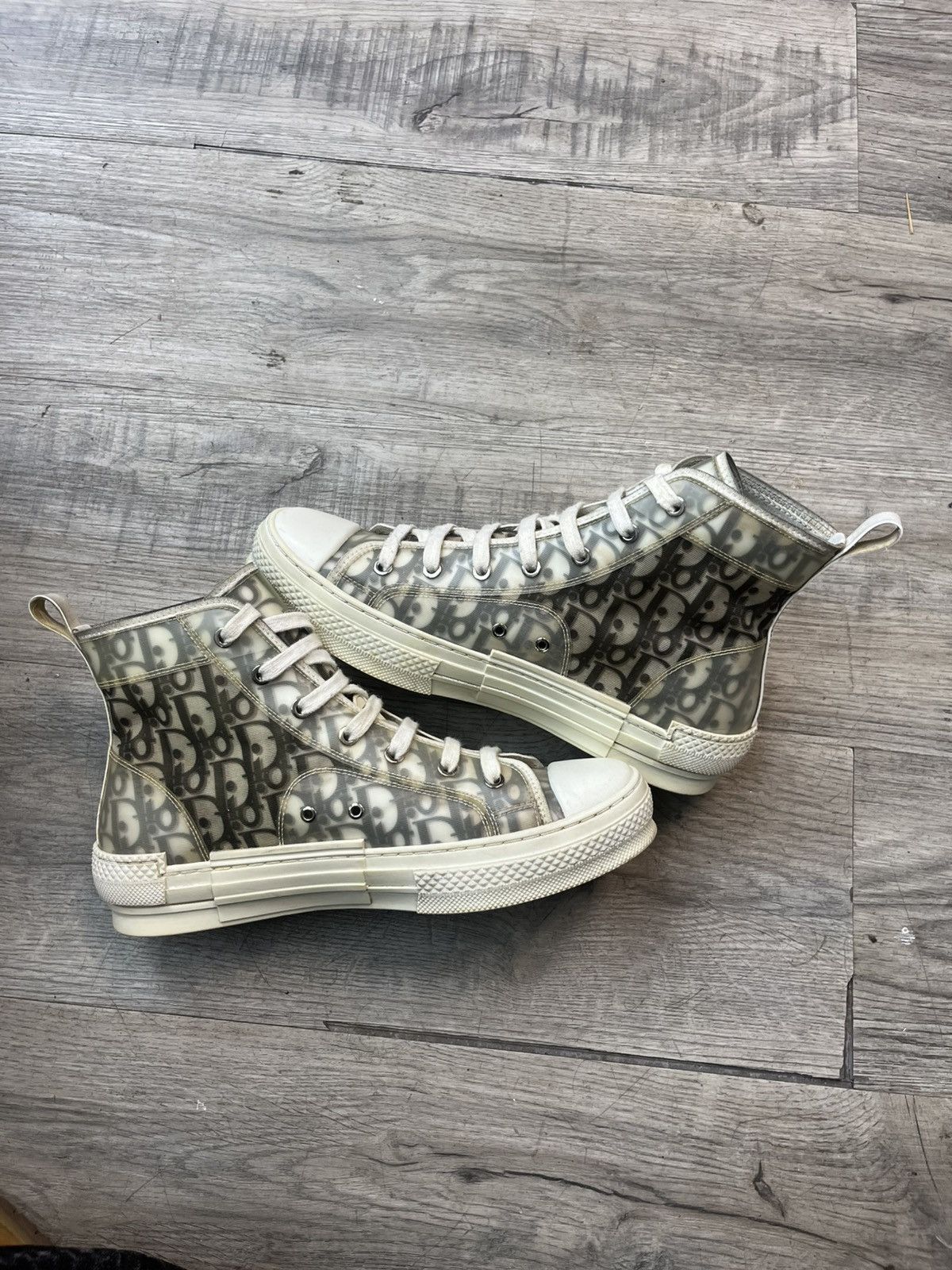 Dior × Stussy Dior x Stussy B23 High Top Sneaker Grey White Oblique Mono Size US 8 / EU 41 - 9 Thumbnail