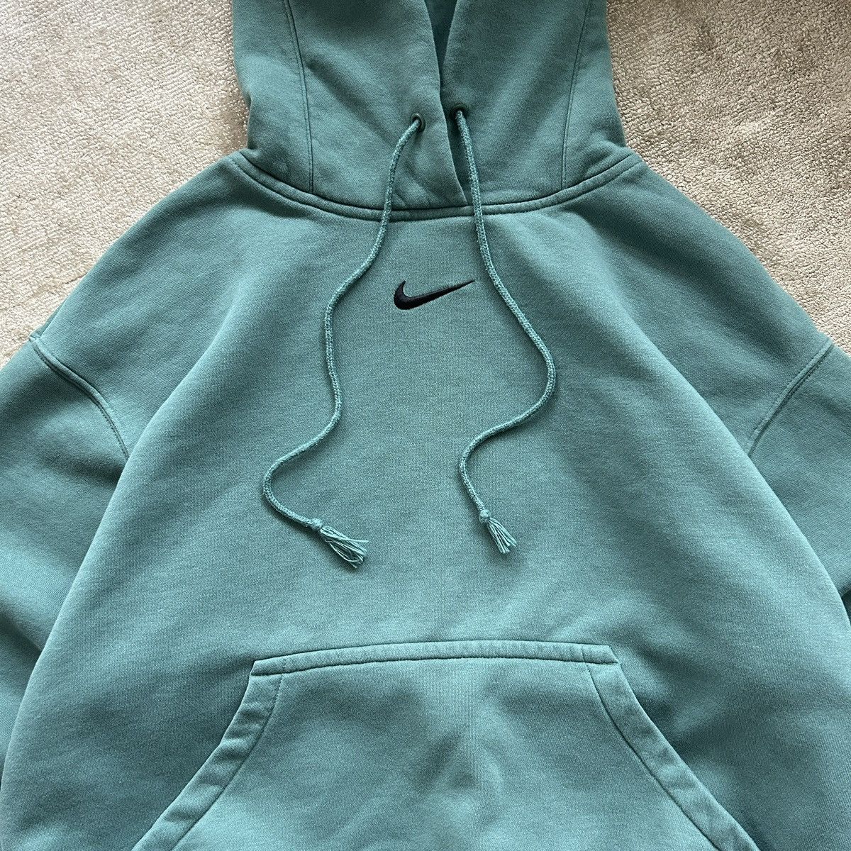 Nike Nike Brown Center Swoosh Hoodie Size US S / EU 44-46 / 1 - 1 Thumbnail