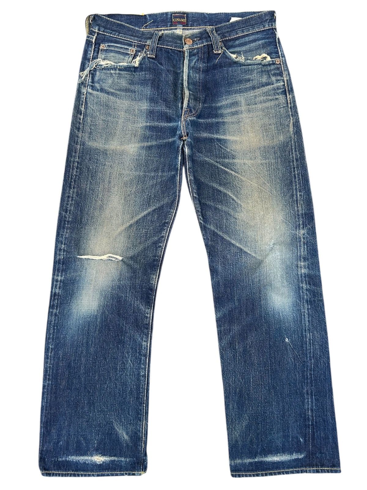 Kapital Vintage Japanese Brand CINAME Selvedge Distressed Denim Jean Size US 32 / EU 48 - 1 Thumbnail