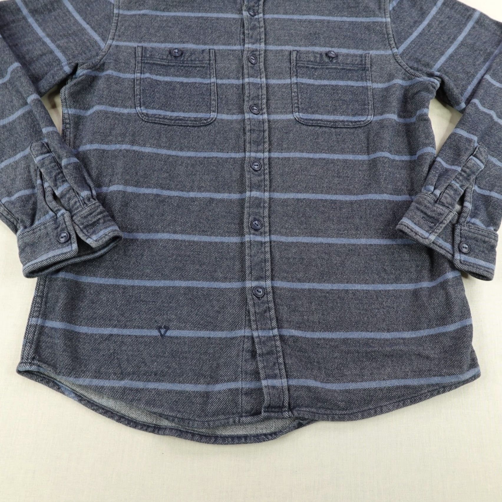 Vissla VISSLA Mens Shirt Casual Long Sleeve Flannel Button-Up Cotton Blue Stripes 90s Outdoor Surfing Surf Wear M Size US M / EU 48-50 / 2 - 4 Thumbnail