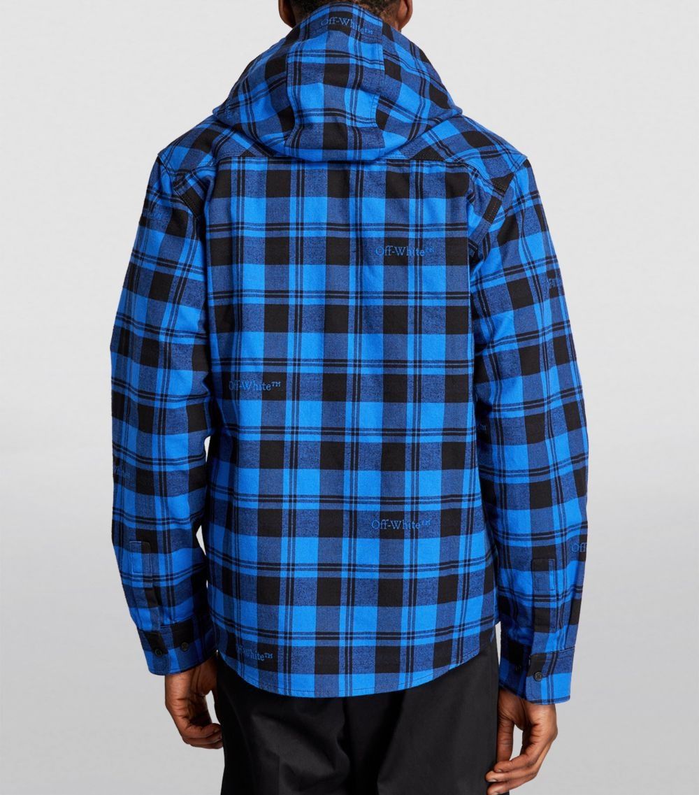 Off-White o1y0325 Logo Hooded Checked Shirt in Multicolor Size US S / EU 44-46 / 1 - 3 Thumbnail