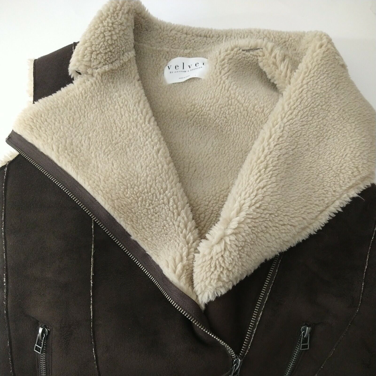 Other Velvet Graham and Spencer Zip Moto Vest Women Size M Brown Size M / US 6-8 / IT 42-44 - 6 Thumbnail