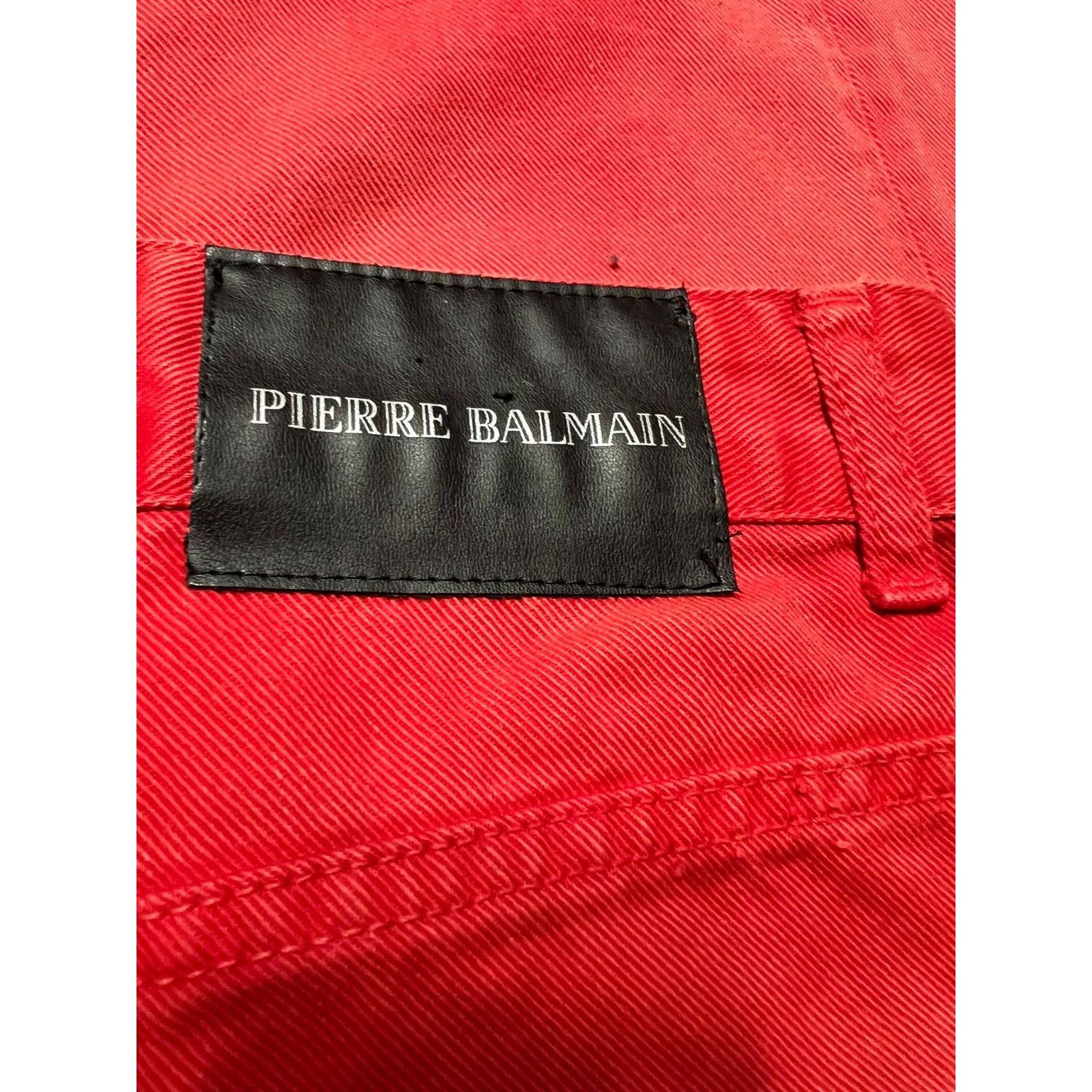 Pierre Balmain Pierre Balmain Red Jeans Waist 36" Size 36-50 Size US 36 / EU 52 - 4 Thumbnail