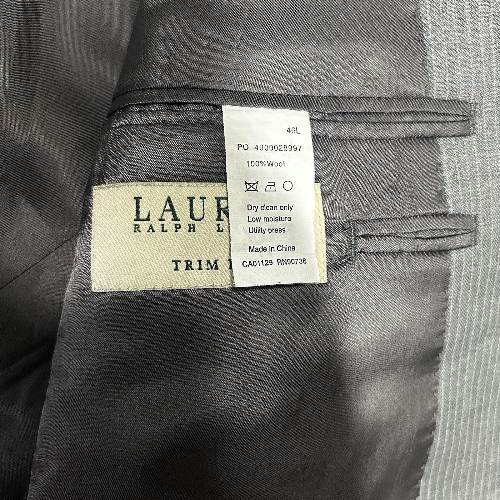 Lauren Ralph Lauren Lauren Ralph Lauren Blazer Sport Jacket 46 L Gray 100% Wool Size 46L - 6 Thumbnail