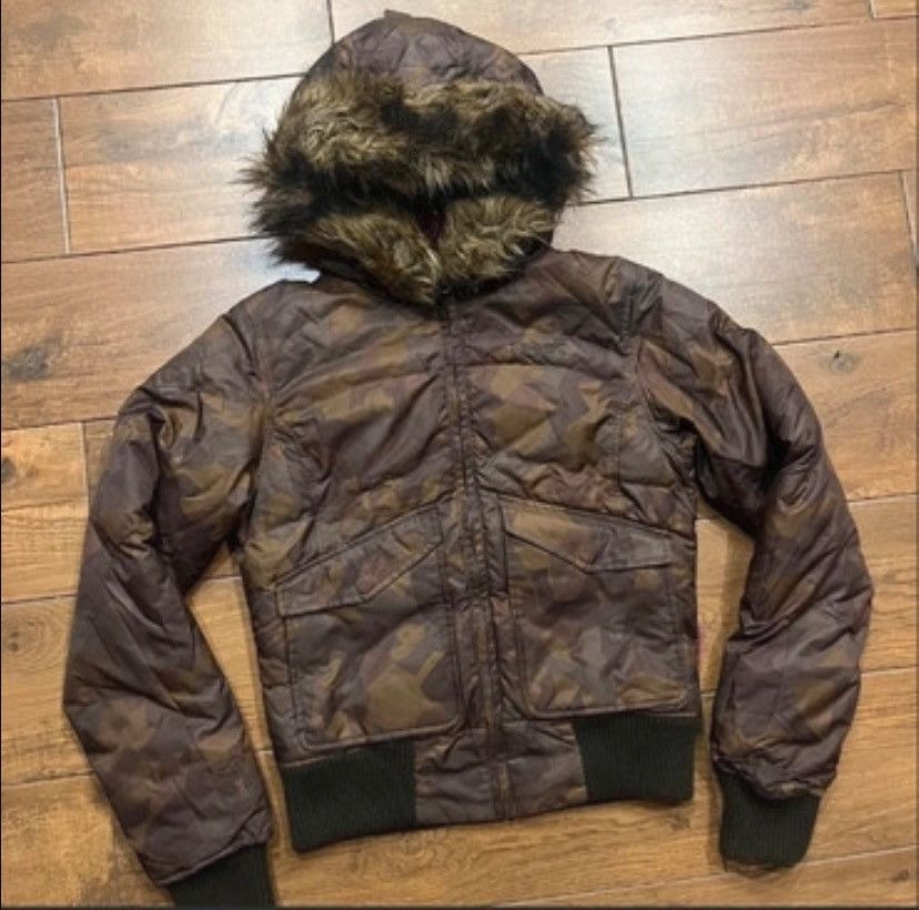 Other Vintage y2k 90s Fur Camo Hoodie Jacket Size US S / EU 44-46 / 1 - 2 Thumbnail