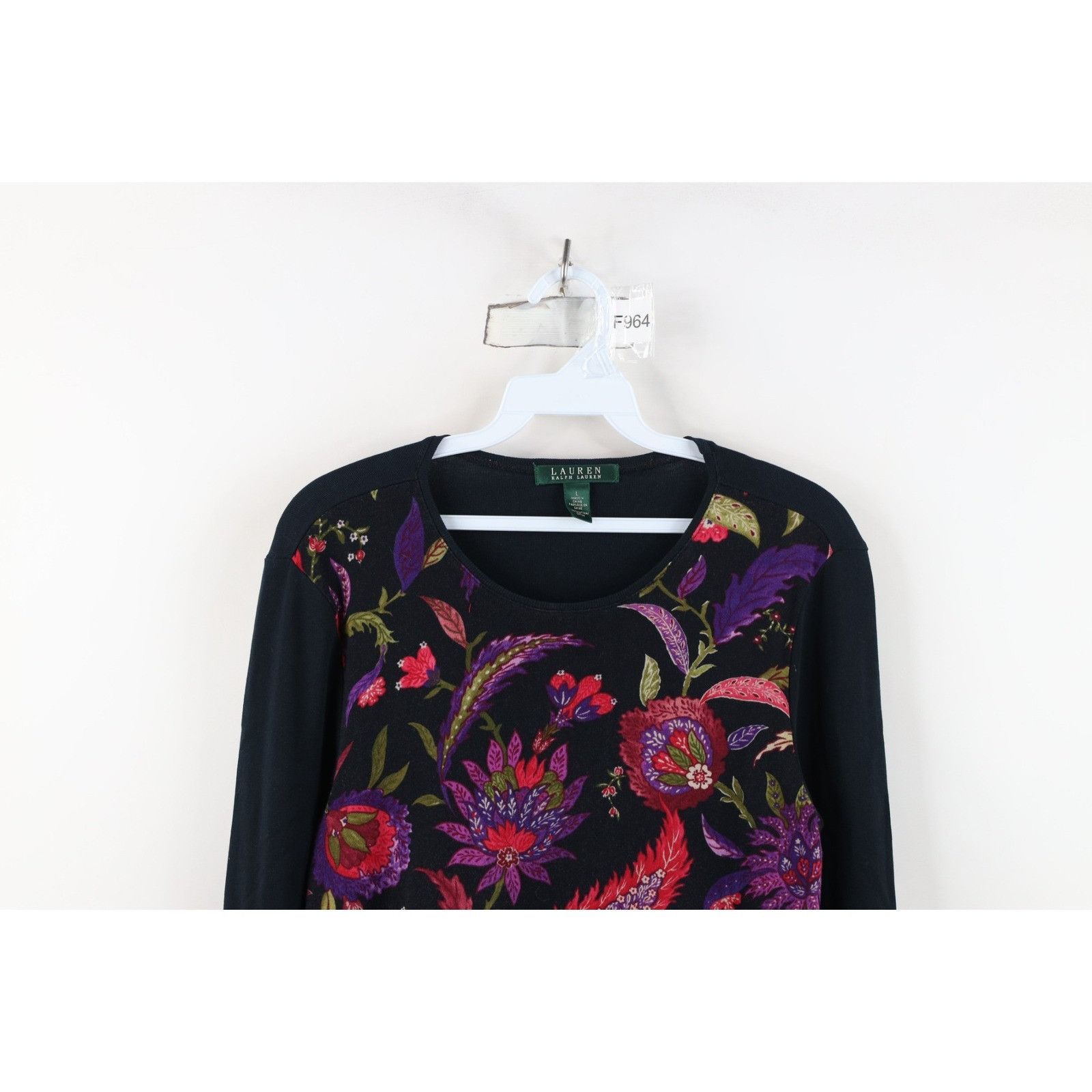 Polo Ralph Lauren Vintage 90s Ralph Lauren Paisley Flower Long Sleeve T-Shirt Size L / US 10 / IT 46 - 2 Thumbnail