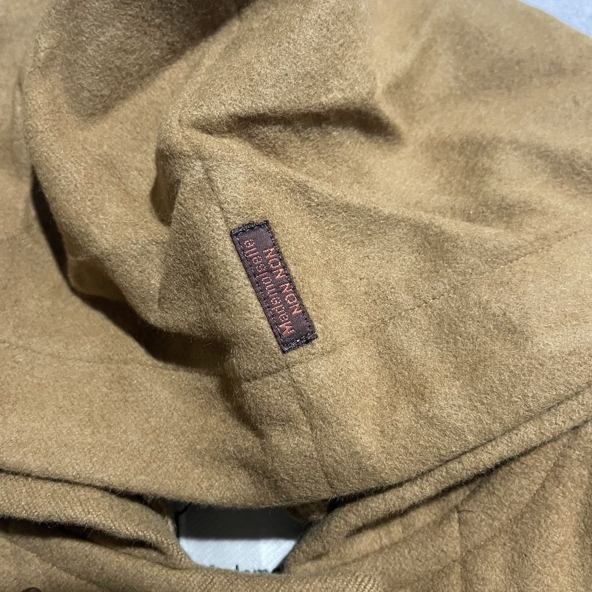 Vintage Mademoiselle NON NON Hooded Duffle Coat Camel Brown