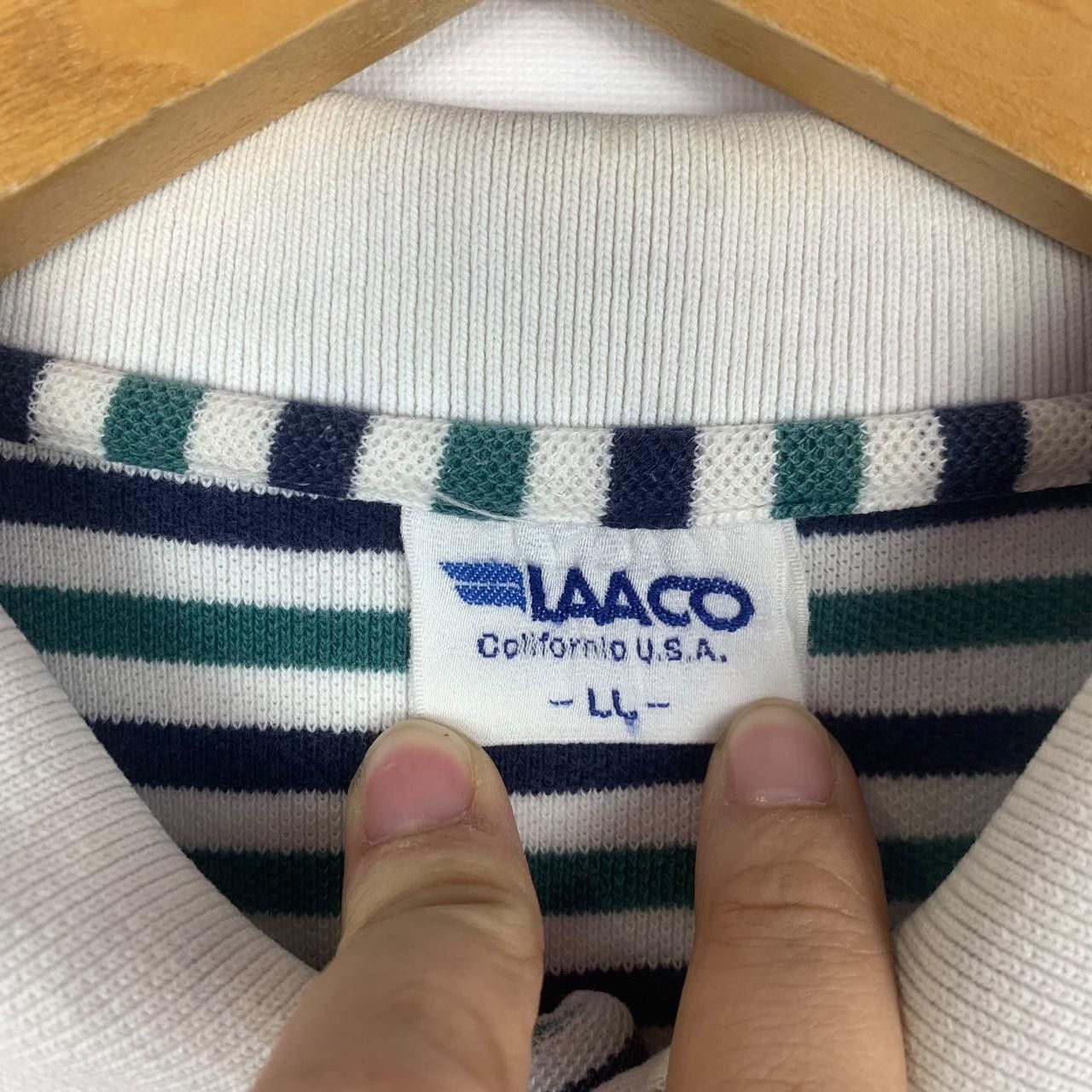 Vintage Vintage LAACO USA Embroidered Logo Polo Tee Shirt Size US XL / EU 56 / 4 - 3 Thumbnail