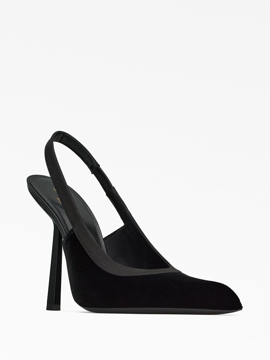 Saint Laurent Paris oc11z1125 Victoire Slingback Pumps in Velvet in Black Size US 9.5 / IT 39.5 - 2 Thumbnail