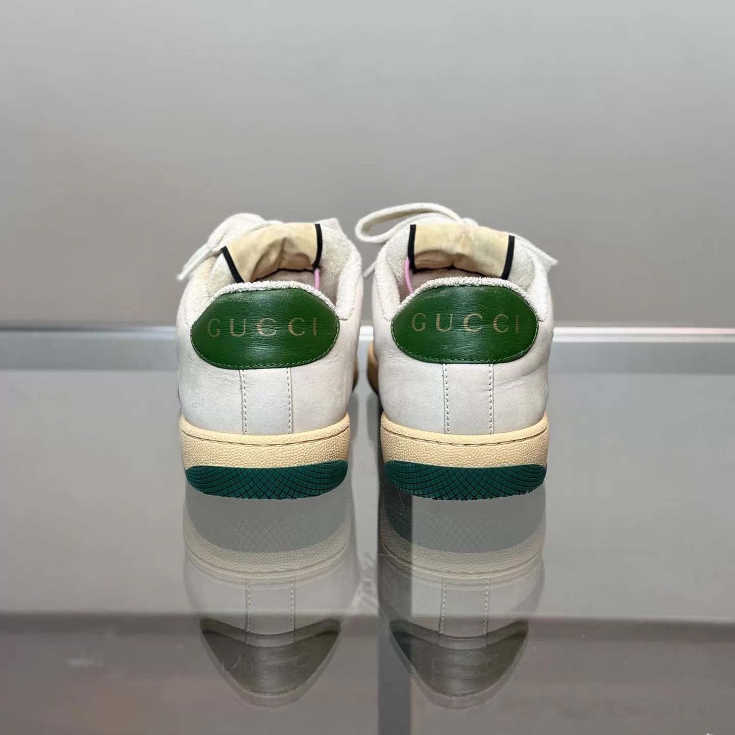 Gucci Gucci Screener GG Enamel White Green Vintage 37 99 Size US 6.5 / IT 36.5 - 4 Thumbnail