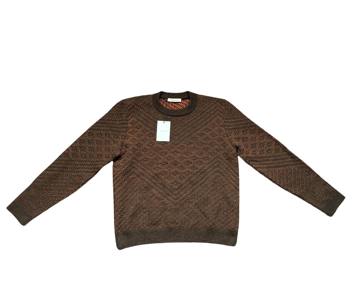 image of Wales Bonner Fw23 “Henri”, Sweater In Wool / Linen in Brown, Men's (Size Large)