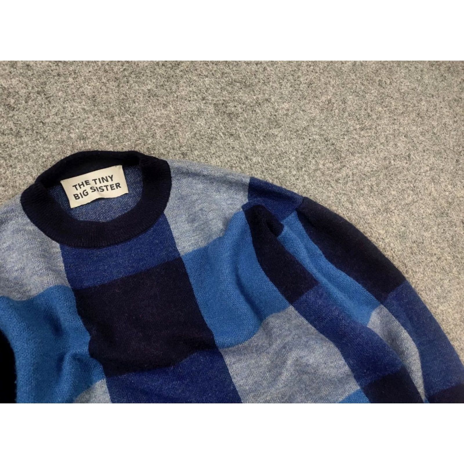 Vintage VINTAGE The Tiny Big Sister Design Wool Mohair Blend Blue pattern Sweater wide sleeves Size S / US 4 / IT 40 - 3 Thumbnail