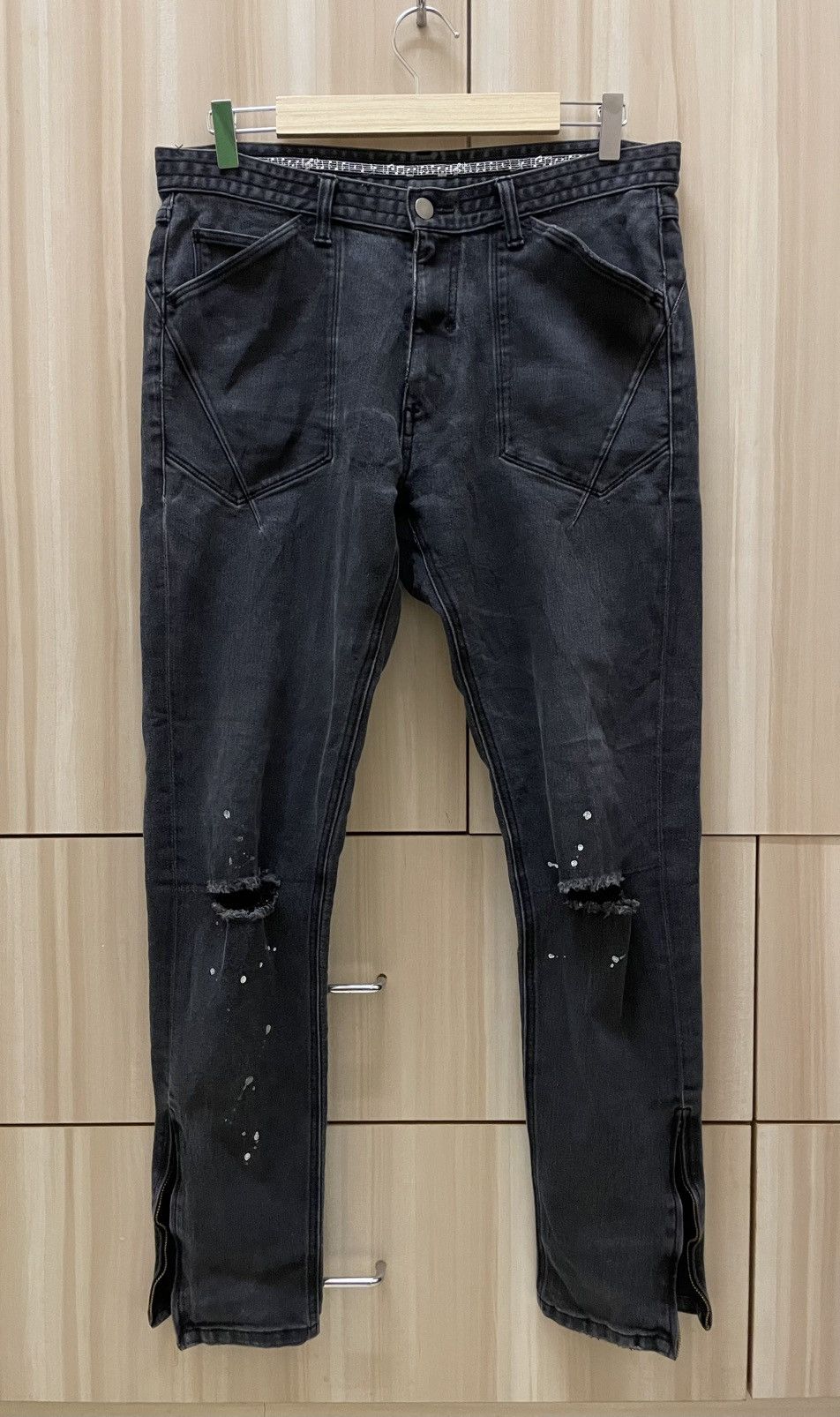 Number (N)ine NUMBER NINE FW06 NOIR COATED BLACK PAIN DENIM JEANS