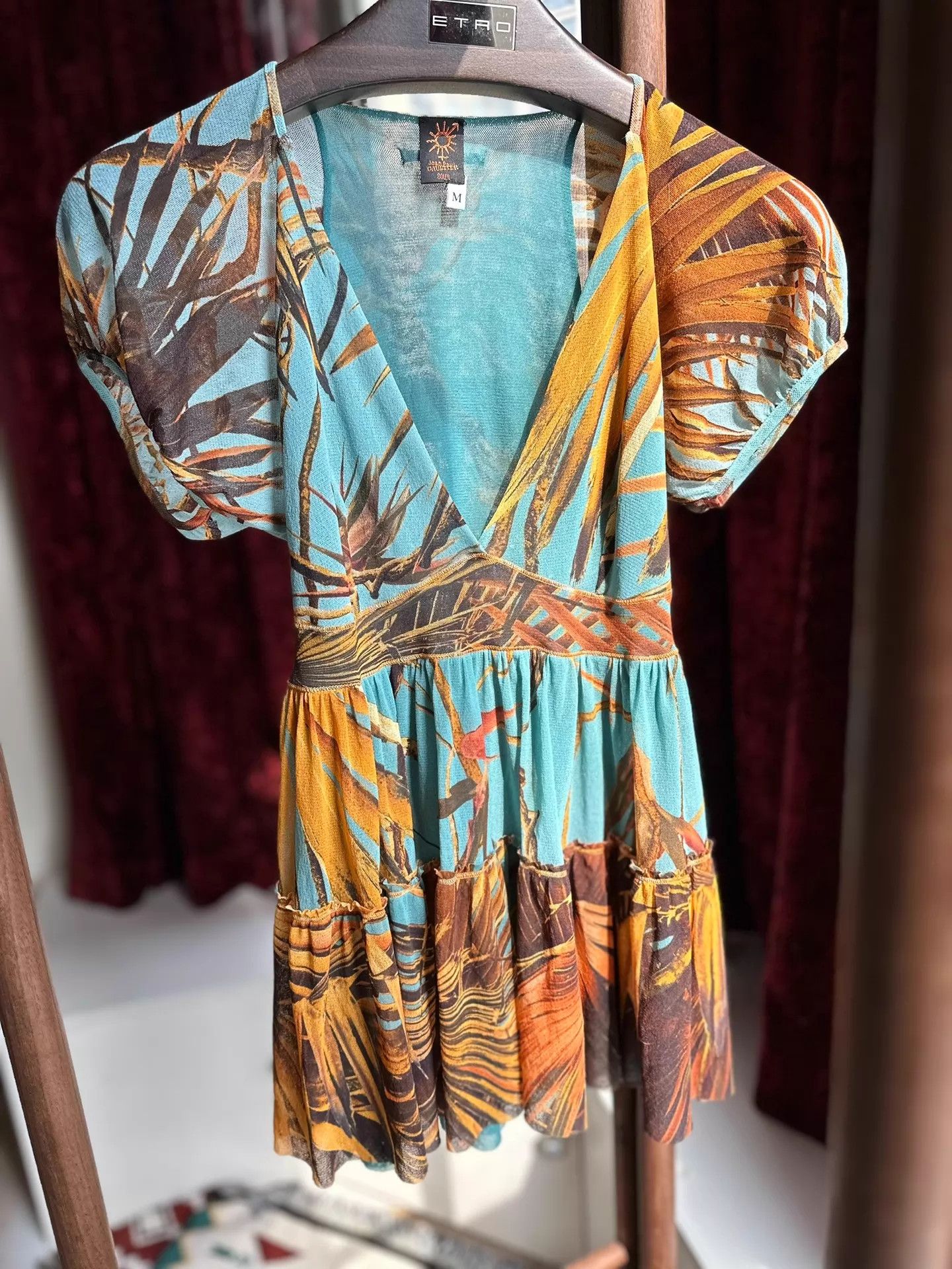 Jean Paul Gaultier Jean Paul Gaultier Summer Tulle Palm Print Mexican Top Size M / US 6-8 / IT 42-44 - 3 Thumbnail