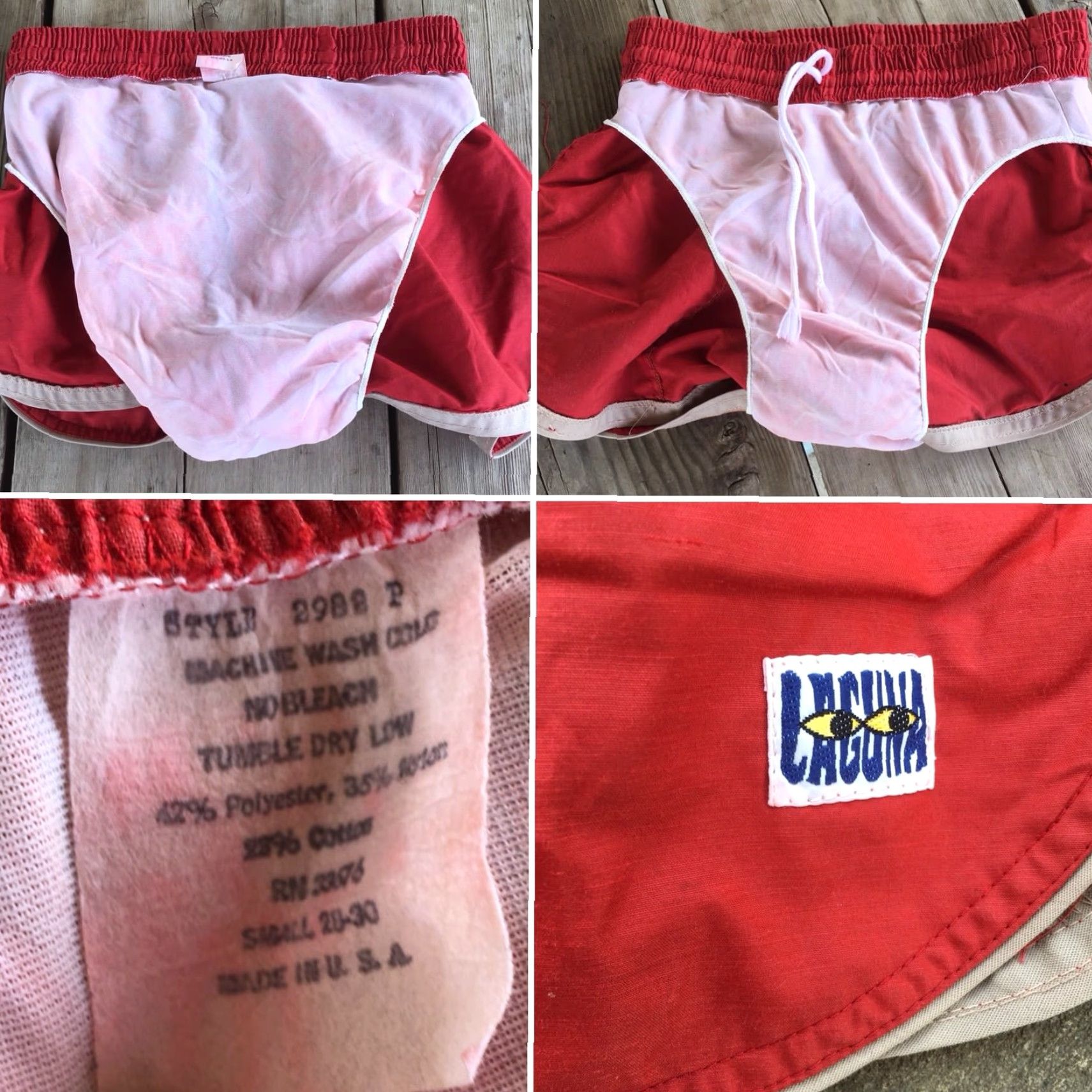 Vintage VINTAGE Laguna Swim Trunks 28-30 Red Short Shorts 70s 80s Made In USA S Men/Womens? Size US 28 / EU 44 - 7 Thumbnail