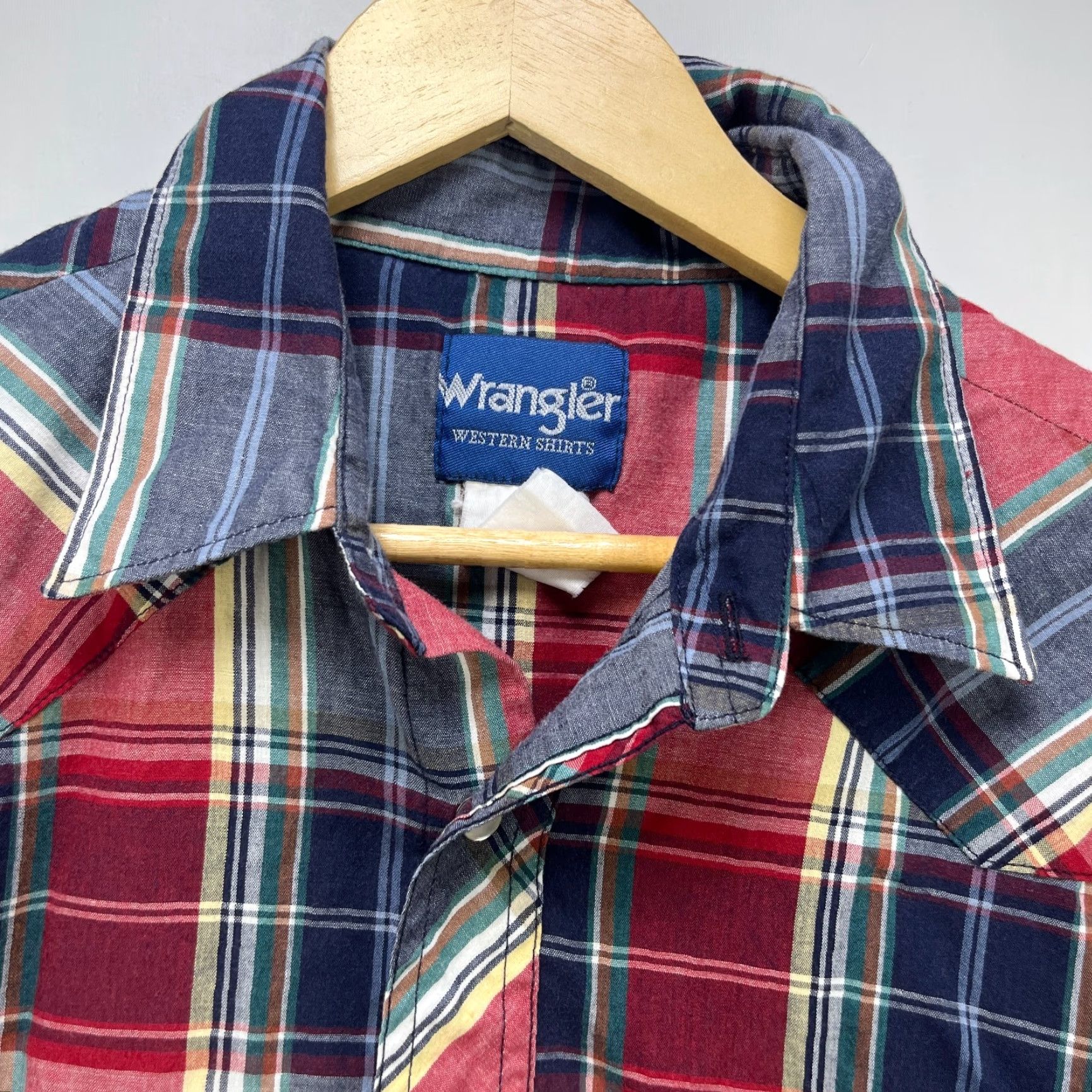 Wrangler VINTAGE Wrangler Pro Snap Short Sleeve Western Plaid Shirt L Size US L / EU 52-54 / 3 - 4 Thumbnail