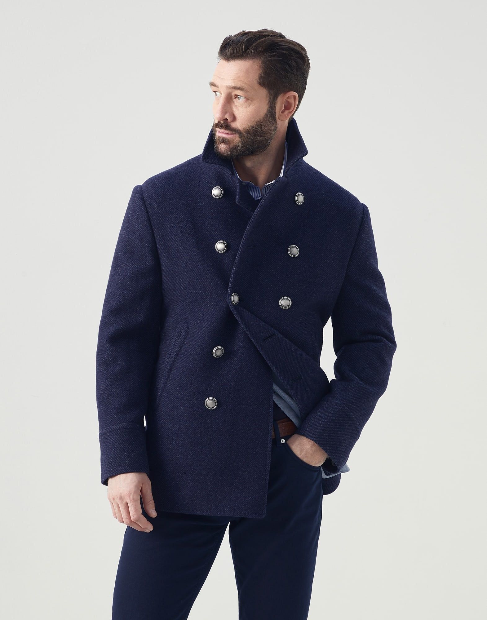 o1w1db10924 Caban in Dark Blue